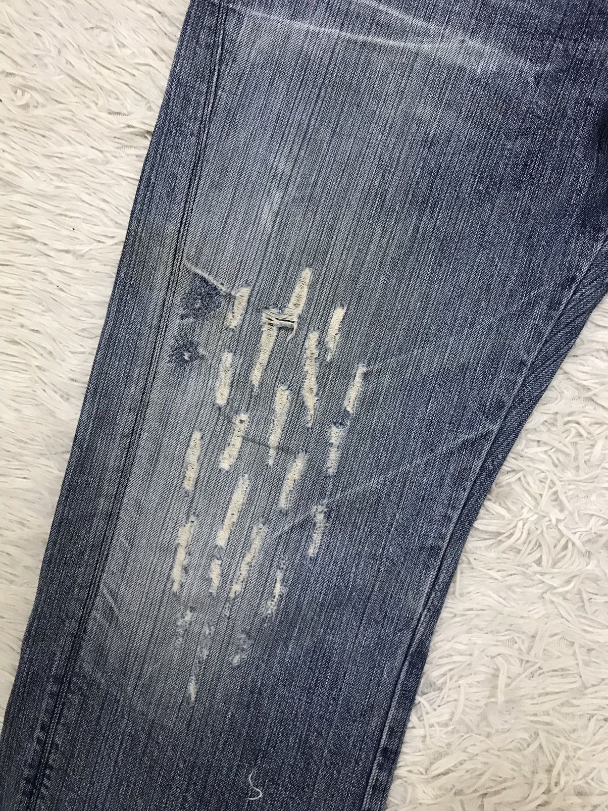 If Six Was Nine Vintage Bartack Work Clothing Distressed Denim Jeans Size US 34 / EU 50 - 7 Thumbnail