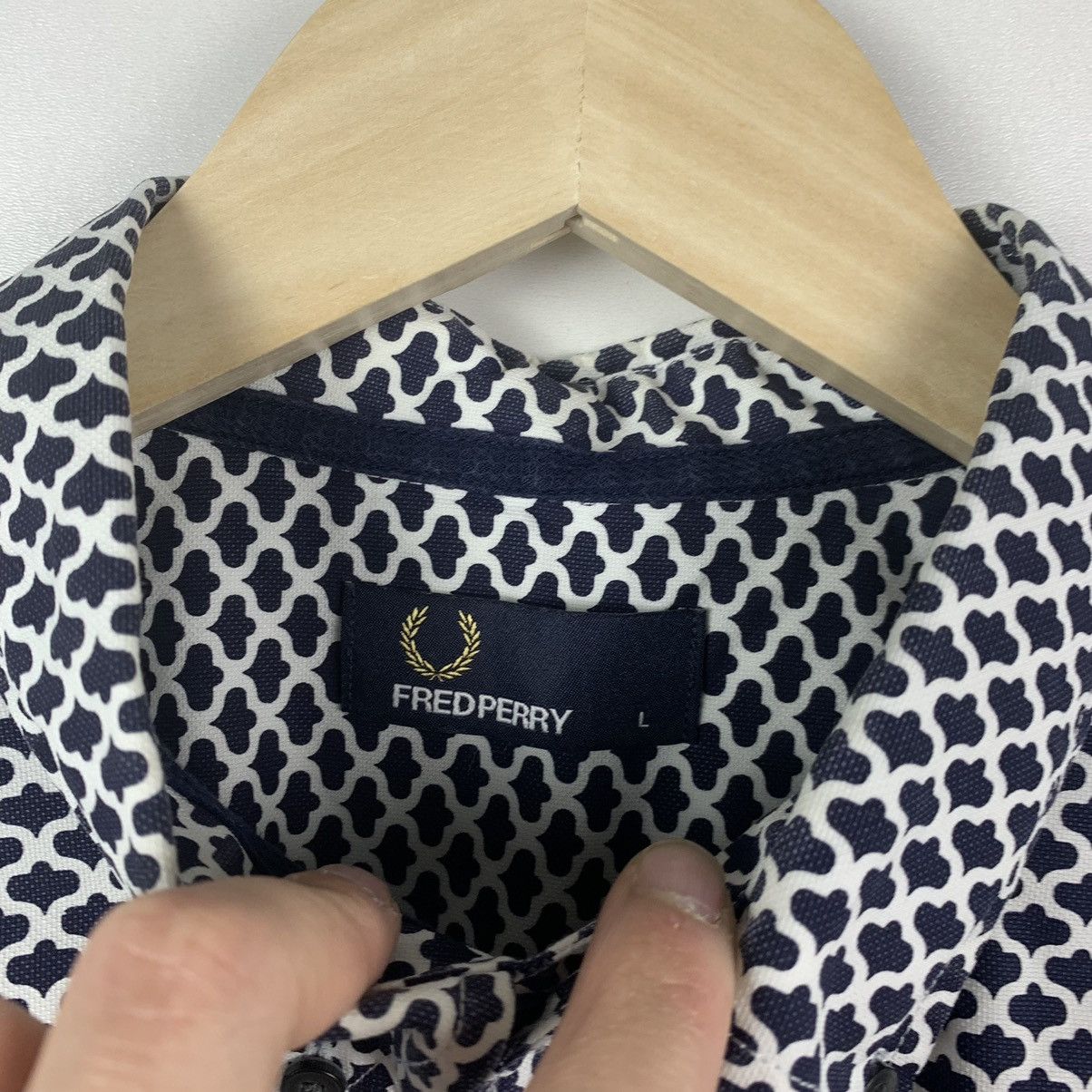 Fred Perry Fred Perry Shirt Long Sleeve Size L Geometric Pattern Luxury Size US L / EU 52-54 / 3 - 5 Thumbnail