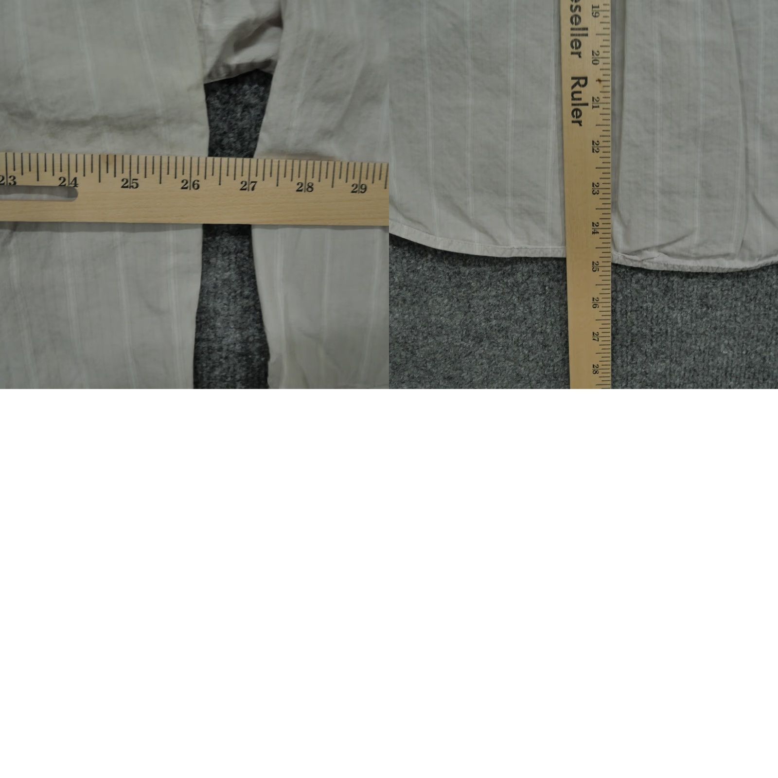 Everlane Everlane Shirt Womens 14 Grey White Striped Top Banded Collar Henley Button-Up Casual Long Sleeve Cotton Regular Vintage No? Size XL / US 12-14 / IT 48-50 - 8 Thumbnail