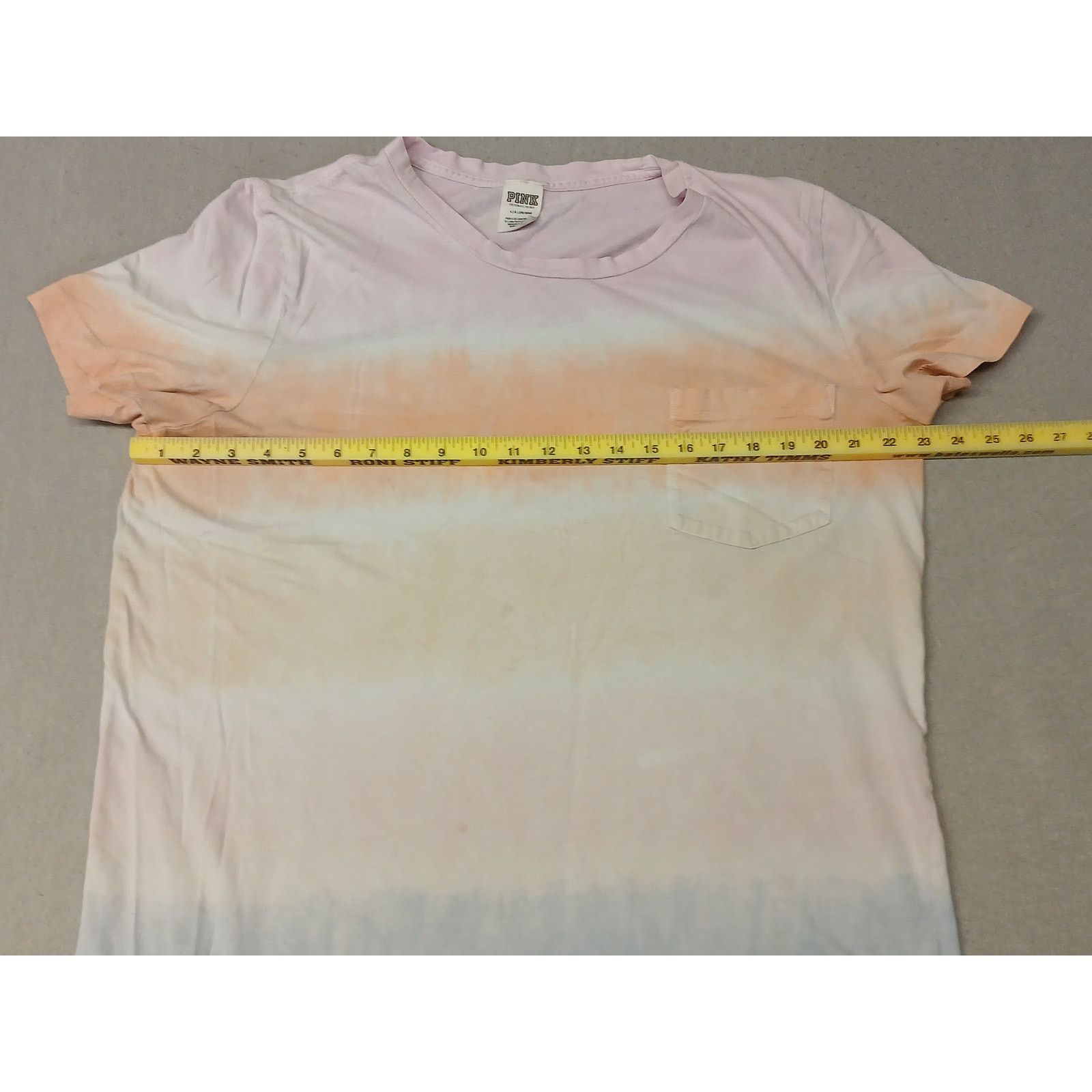 Pink Victoria's Secret PINK (Large) Tie-Dye Striped Tee Shirt Size L / US 10 / IT 46 - 2 Thumbnail