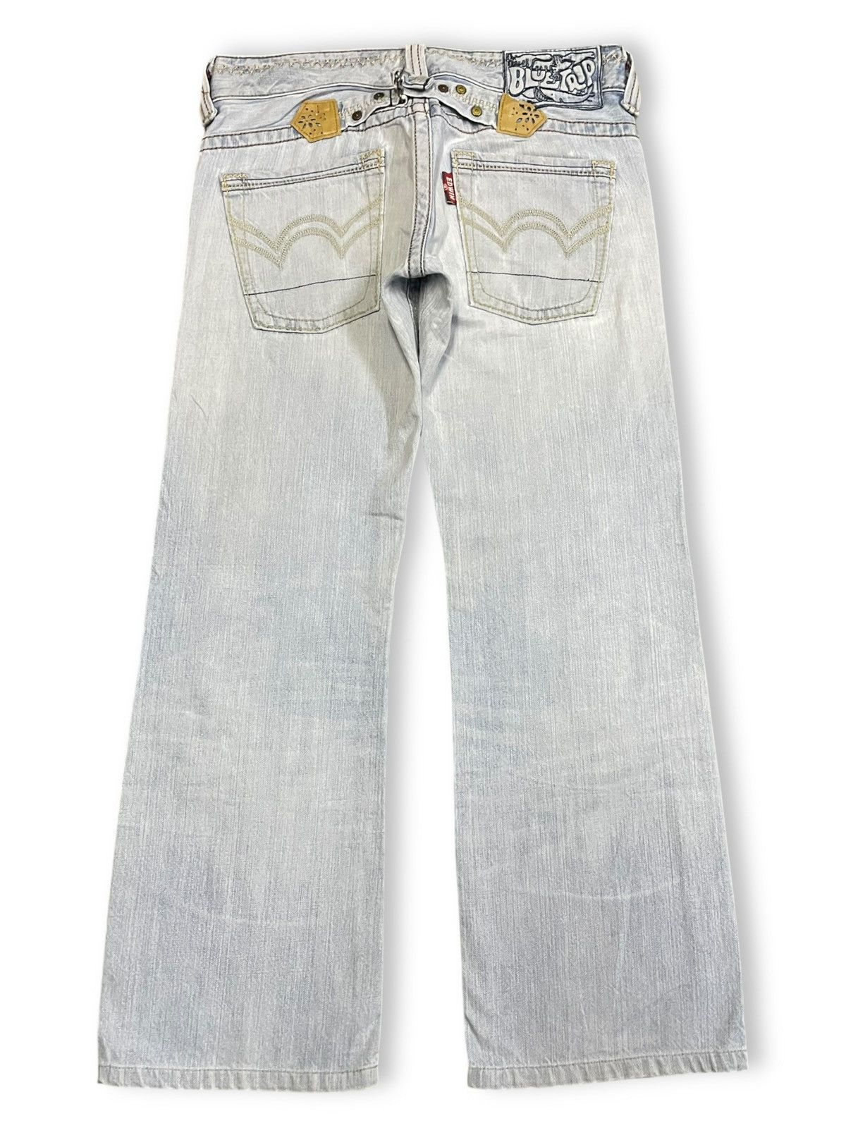 Edwin Vintage Edwin Blue Strip Buckle Back Blue Washed Jeans Size 30" / US 8 / IT 44 - 3 Thumbnail