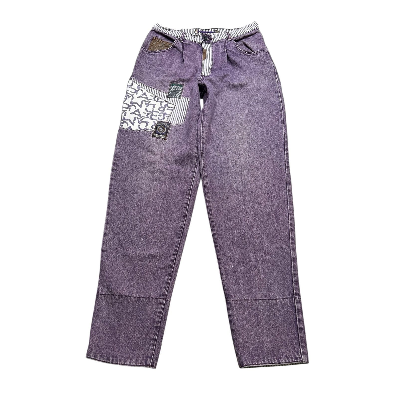 Vintage Vintage Retro Major Damage Women’s Purple Patchwork Jeans Size 30" / US 8 / IT 44 - 2 Thumbnail