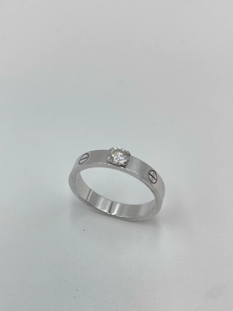 Cartier Cartier 18 White Gold Love Narrow 0.26ct Diamond Ring 56 Size ONE SIZE - 1 Thumbnail