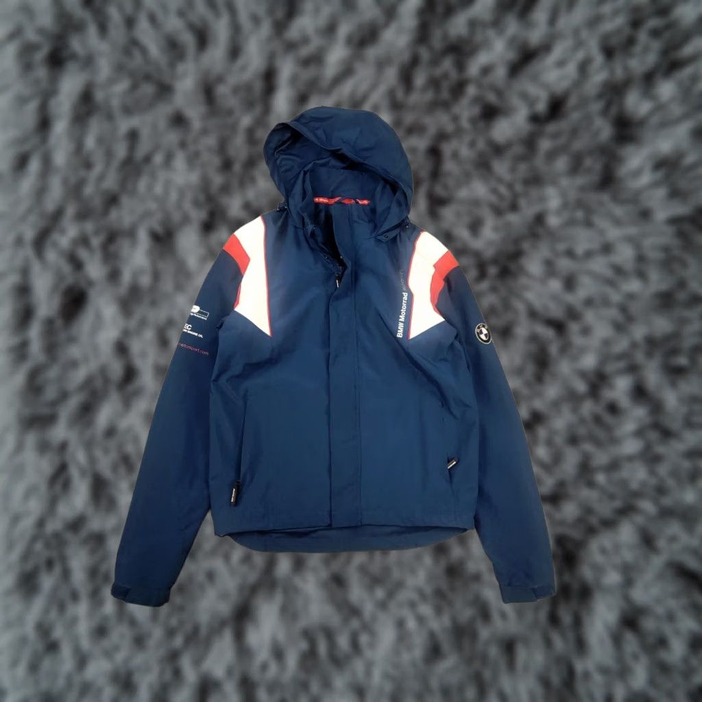 BMW BMW Motorrad Motorsport Racing Blue Logo Hooded Jacket Team Track Windbreaker Mens S Blue Logo Racing Size US S / EU 44-46 / 1 - 1 Thumbnail