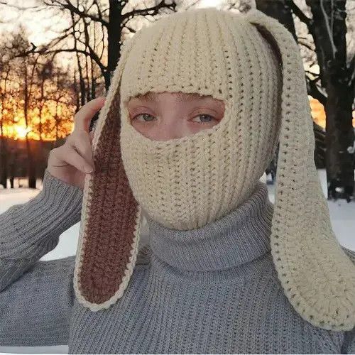 Other 🔥Knitted Distressed Balaclava Face Mask cap hat y2k Size ONE SIZE - 4 Thumbnail