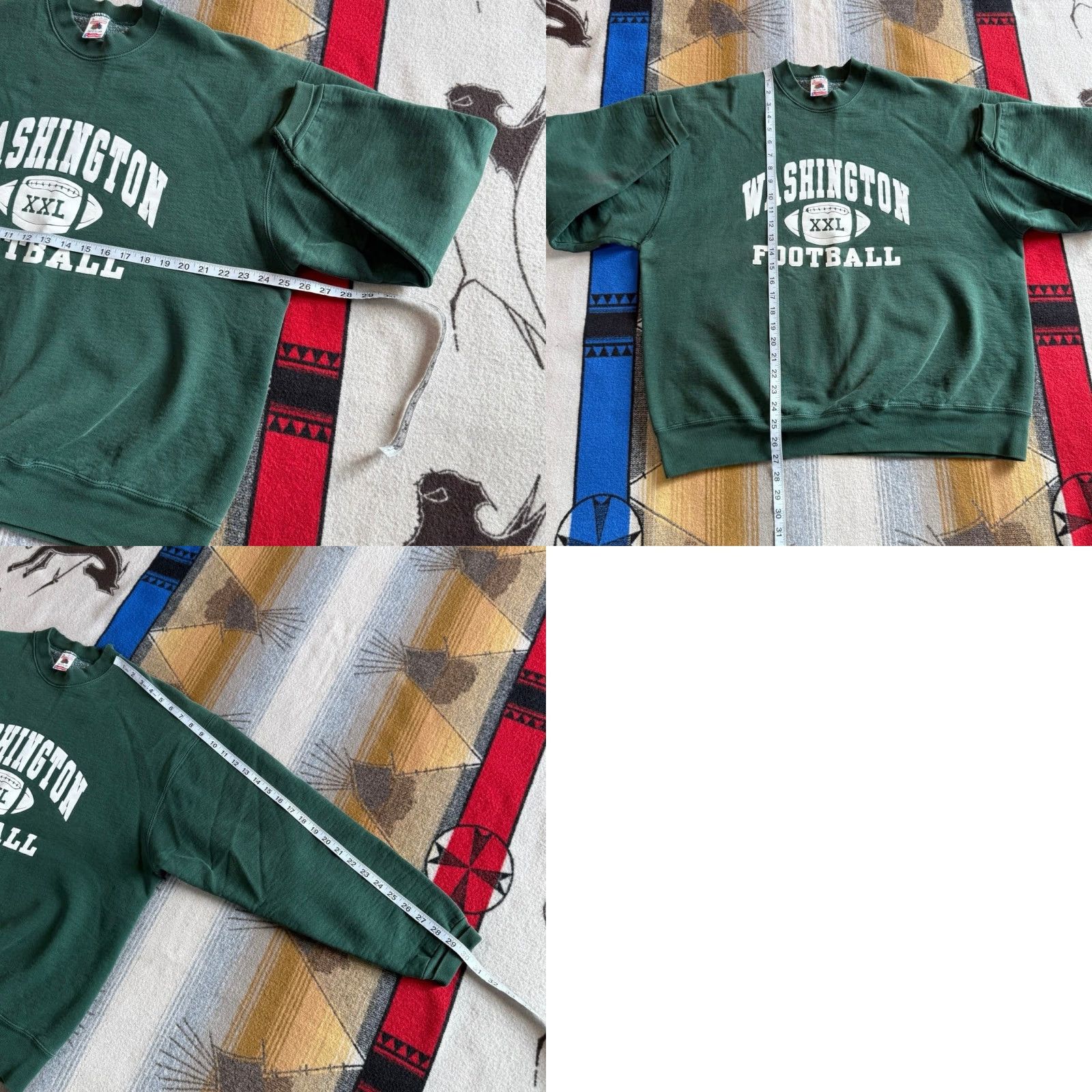 Fruit Of The Loom VINTAGE Washington Football Crewneck Sweatshirt XL Green Mens 90s College University Sports Pullover Sweatshirt Size US XL / EU 56 / 4 - 8 Thumbnail