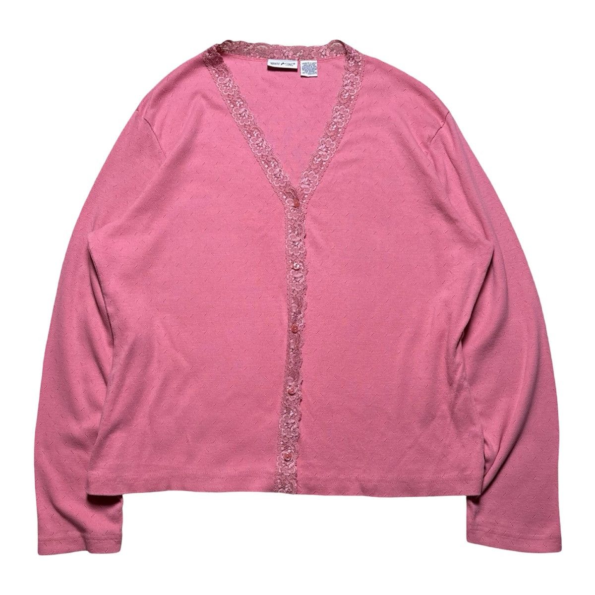 Other Vintage White Stag Pink Lace Cardigan Womens XL Boho Fairy Size XL / US 12-14 / IT 48-50 - 1 Thumbnail