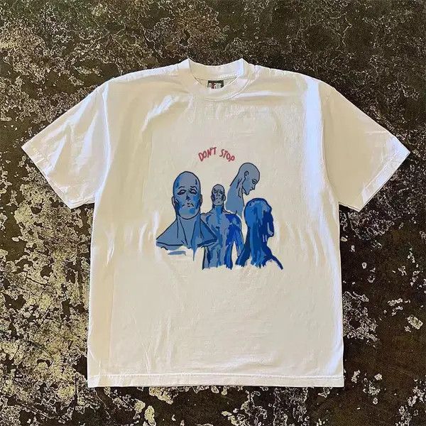 Japanese Brand Aizawa x Aoba White street fashion pattern all-match tee Size US L / EU 52-54 / 3 - 3 Thumbnail