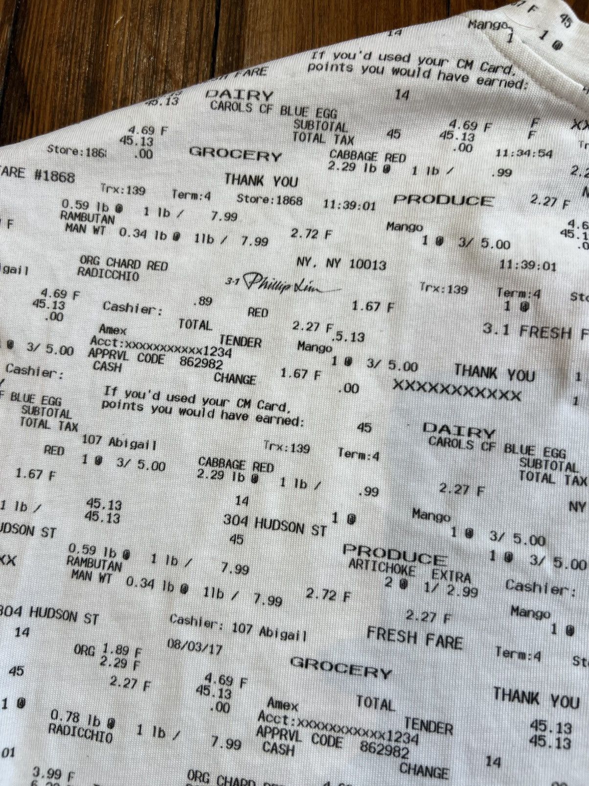3.1 Phillip Lim Phillip Lim All Over Print Receipt Tee Size US XL / EU 56 / 4 - 6 Thumbnail