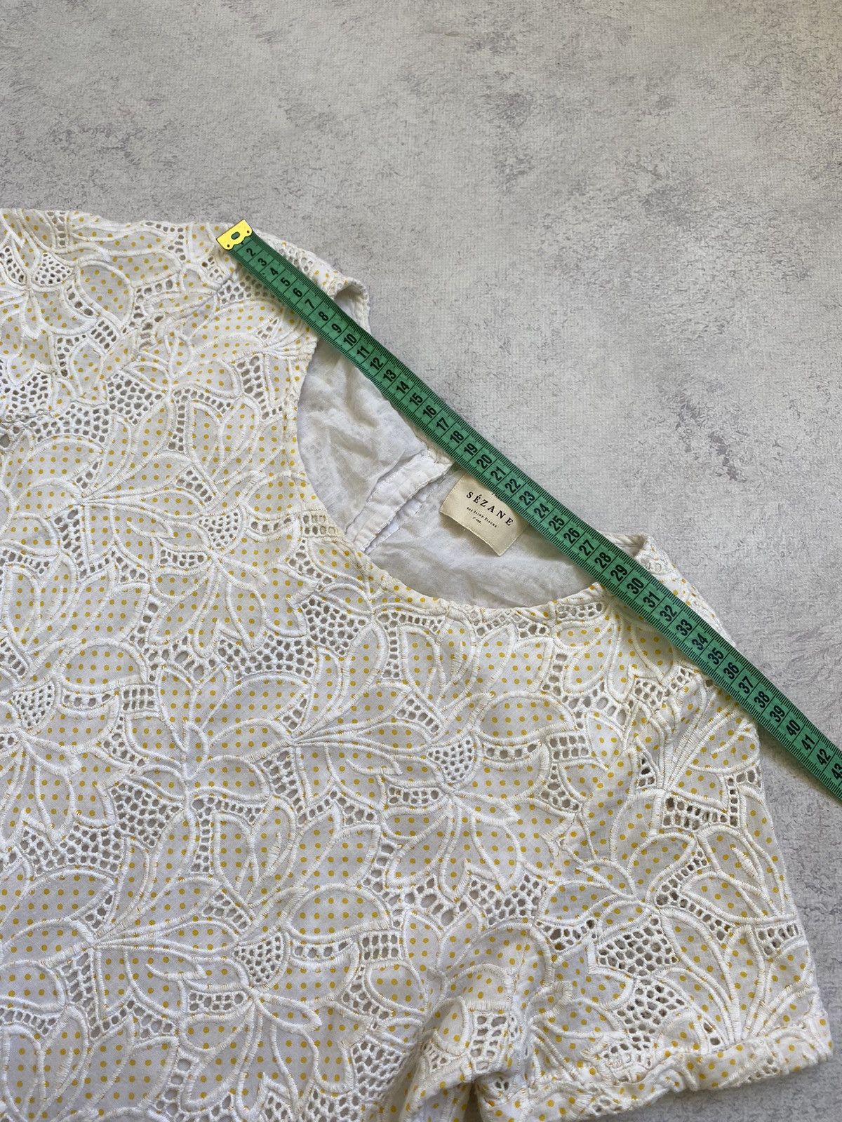 Sezane Sezane Embroidered Floral Ivory Polka Dot Mini Dress Size XS / US 0-2 / IT 36-38 - 15 Thumbnail