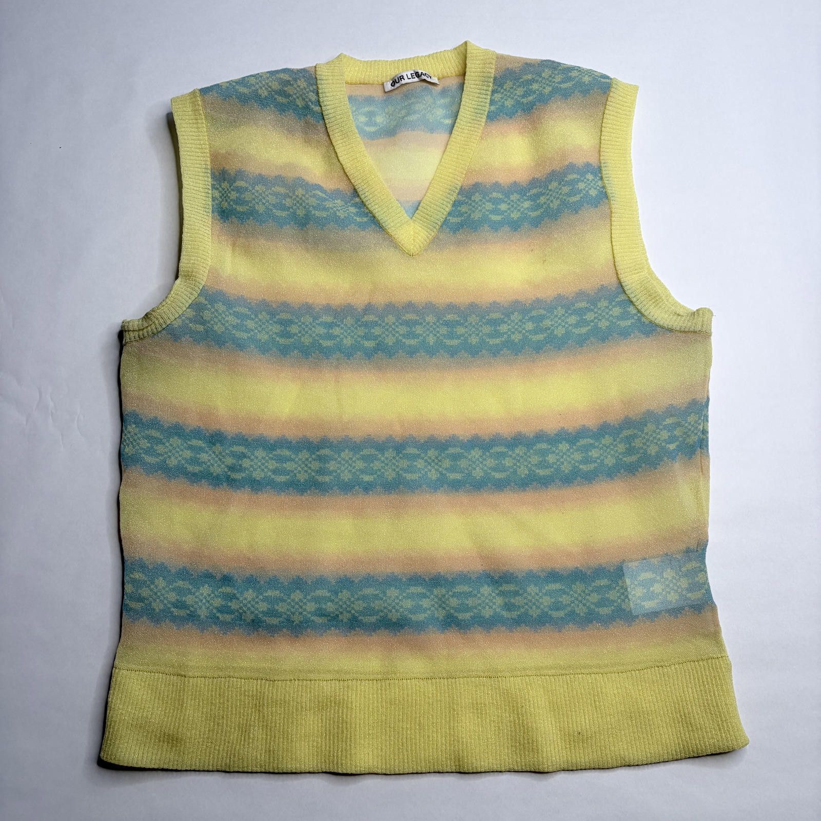 Our Legacy Our Legacy Knitted Vest Astral Yellow Argyle - Medium Size US M / EU 48-50 / 2 - 4 Thumbnail