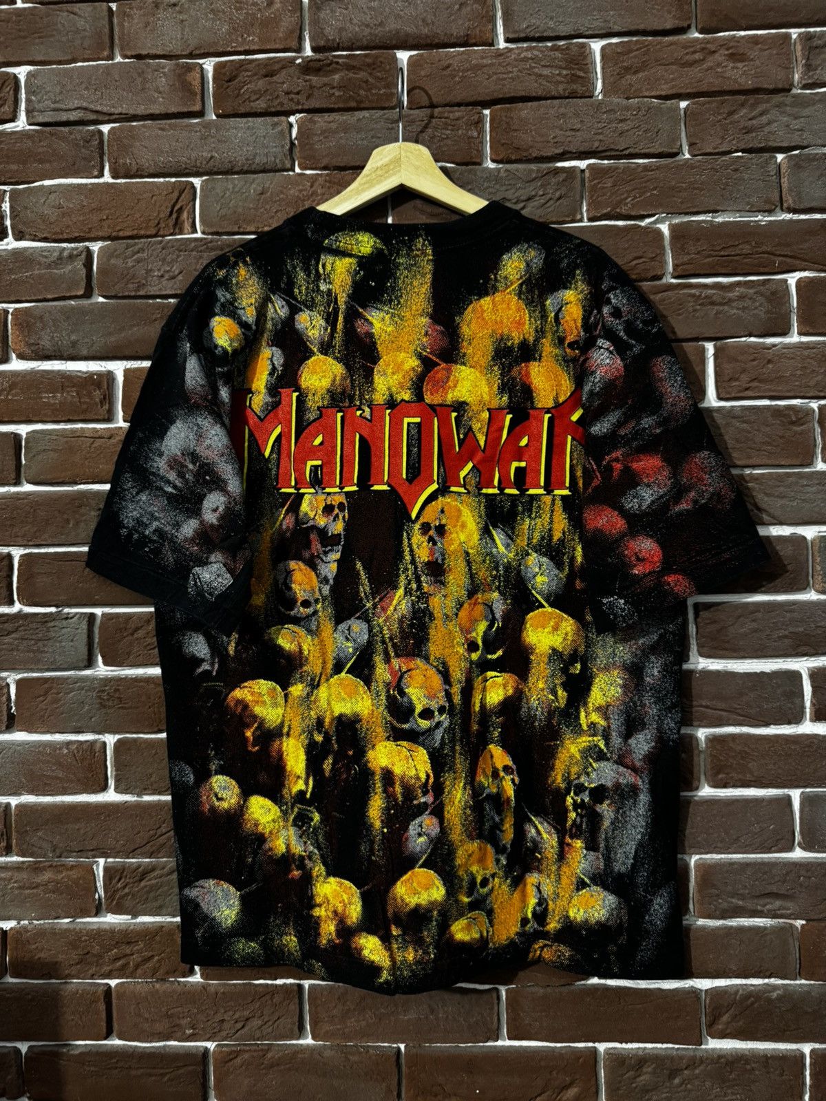 Band Tees RARE VINTAGE MANOWAR 1994 SKULL METAL T-SHIRT BAND GRAIL Size US XL / EU 56 / 4 - 2 Thumbnail