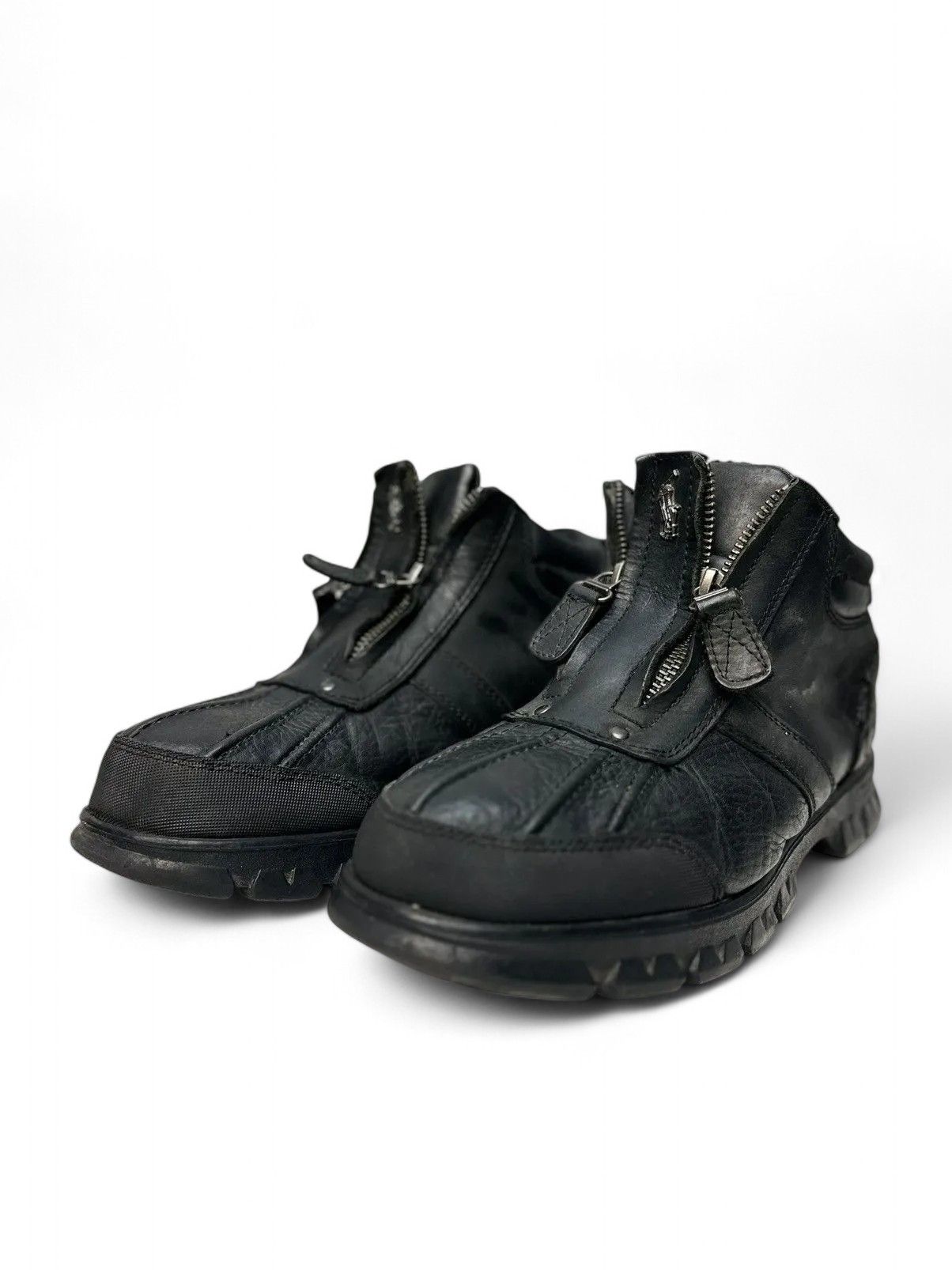 RRL Ralph Lauren Vintage Polo Ralph Lauren Black Tech Zip Leather Shoes Y2K Size US 8.5 / EU 41-42 - 1 Thumbnail