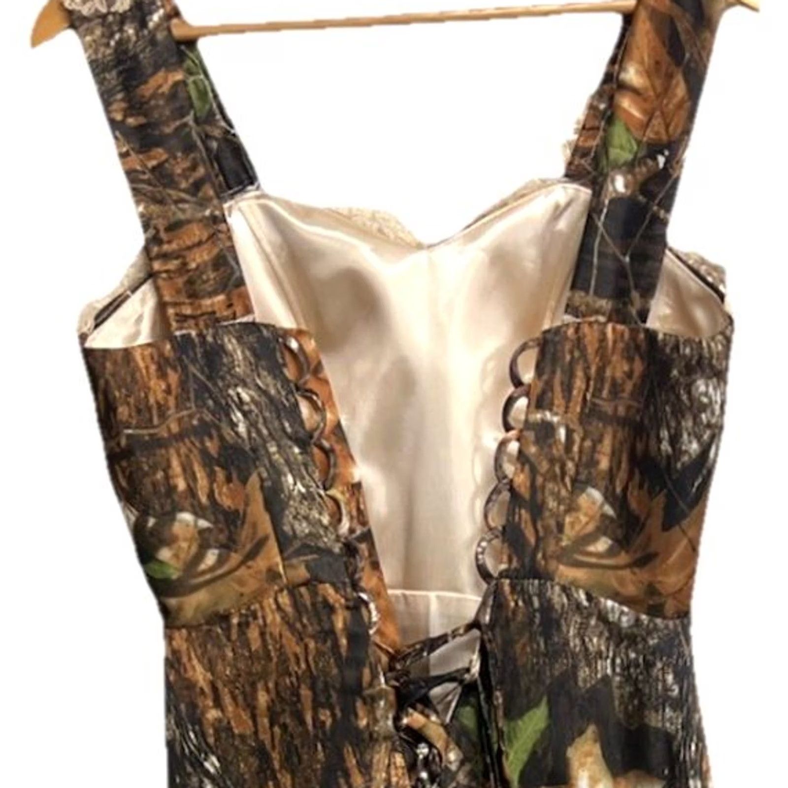Vintage VINTAGE Camouflage Corset Dress Womens XS/S Lace Satin Prom Country Wedding Fit Flare Size XS / US 0-2 / IT 36-38 - 5 Thumbnail