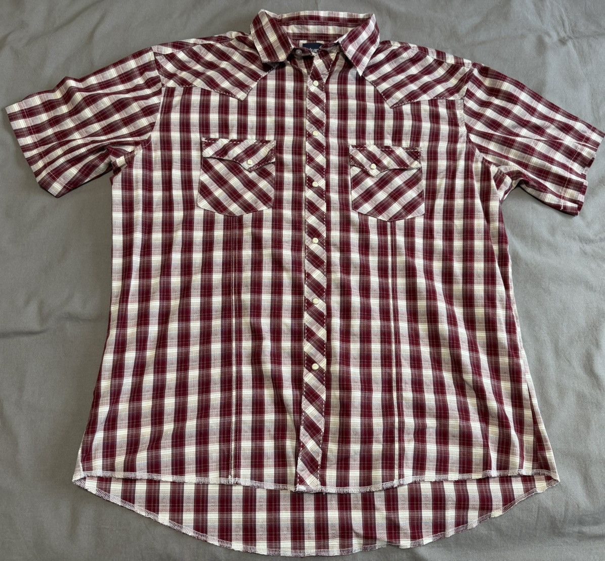 Wrangler Wrangler Western Shirt Plaid Pearl Snap Cowboy Short Sleeve Size US XXL / EU 58 / 5 - 1 Thumbnail