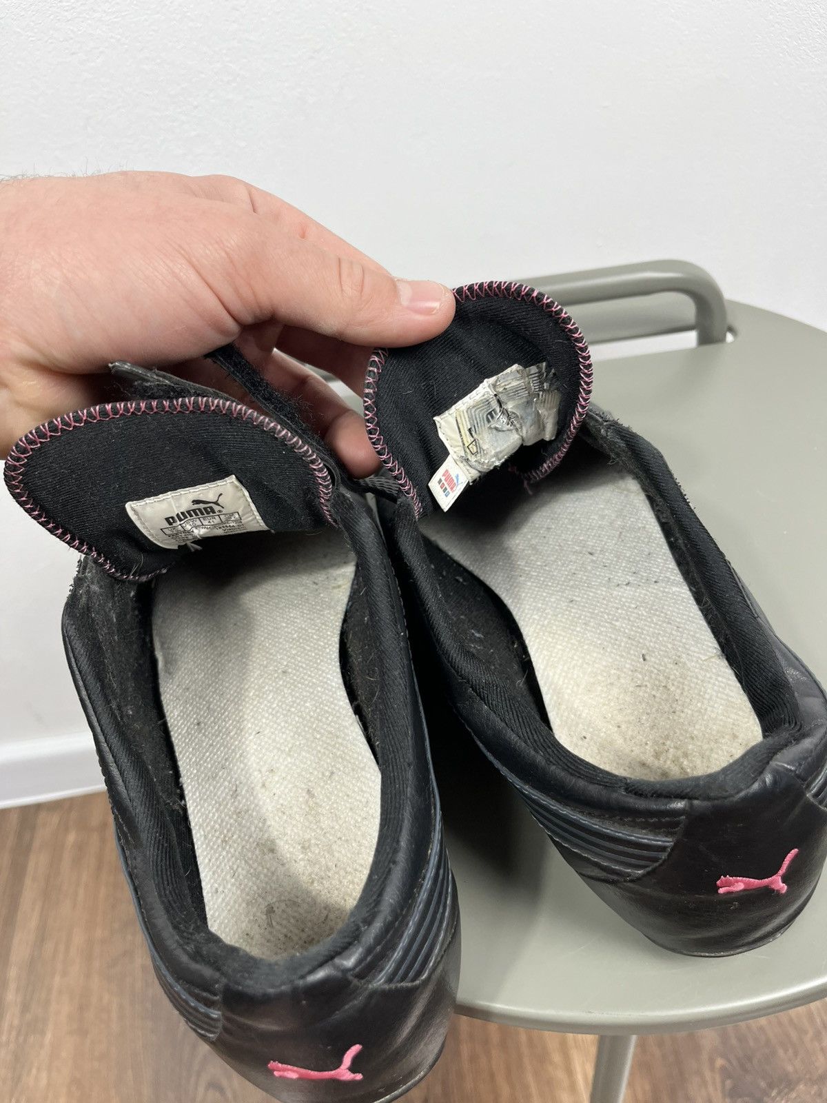 Puma Puma Racing Style Slip On Sneakers Black Pink Logo Strap 41 Size US 10 / IT 40 - 16 Thumbnail