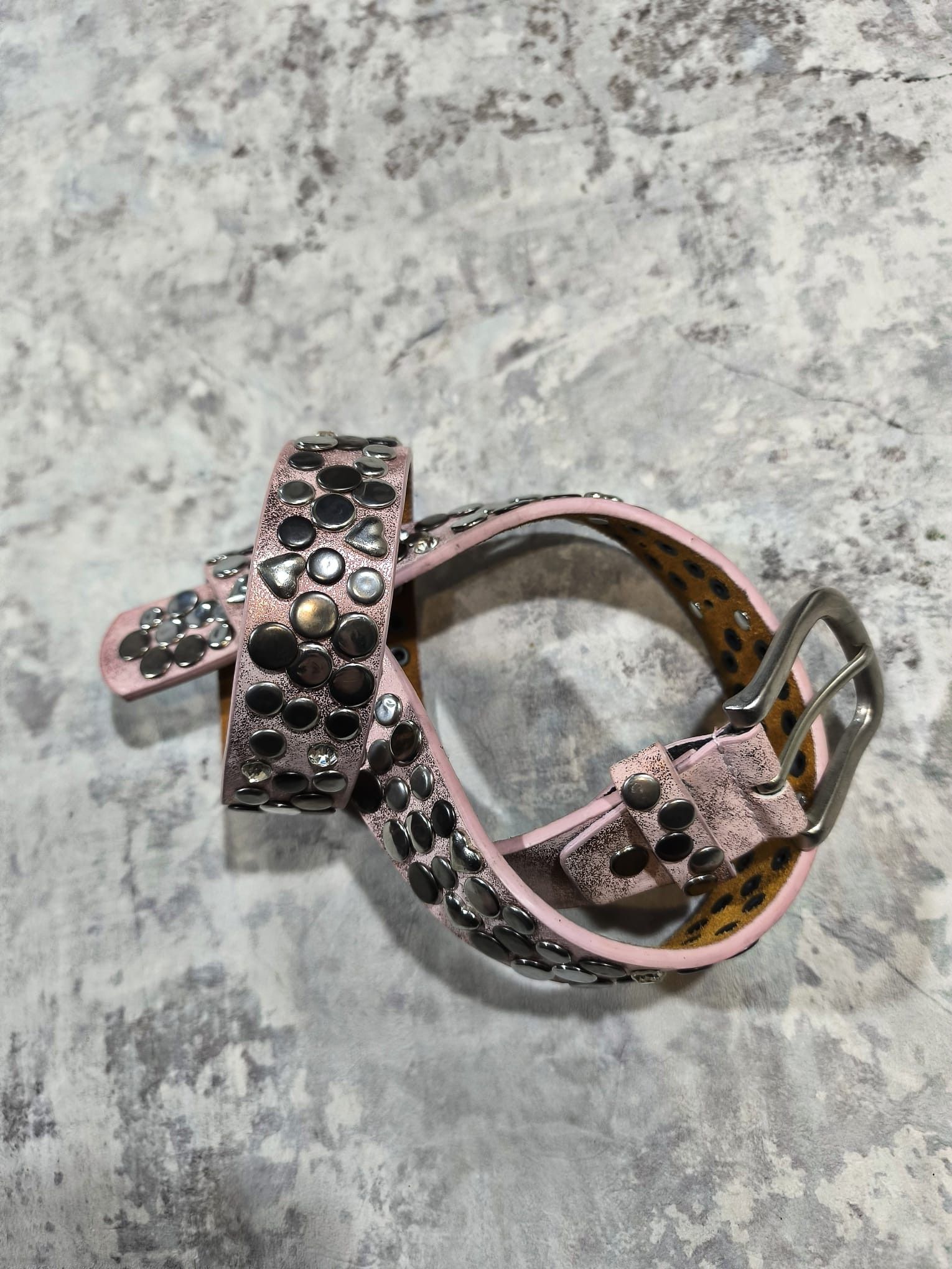 Leather leather studded belt Size ONE SIZE - 6 Thumbnail