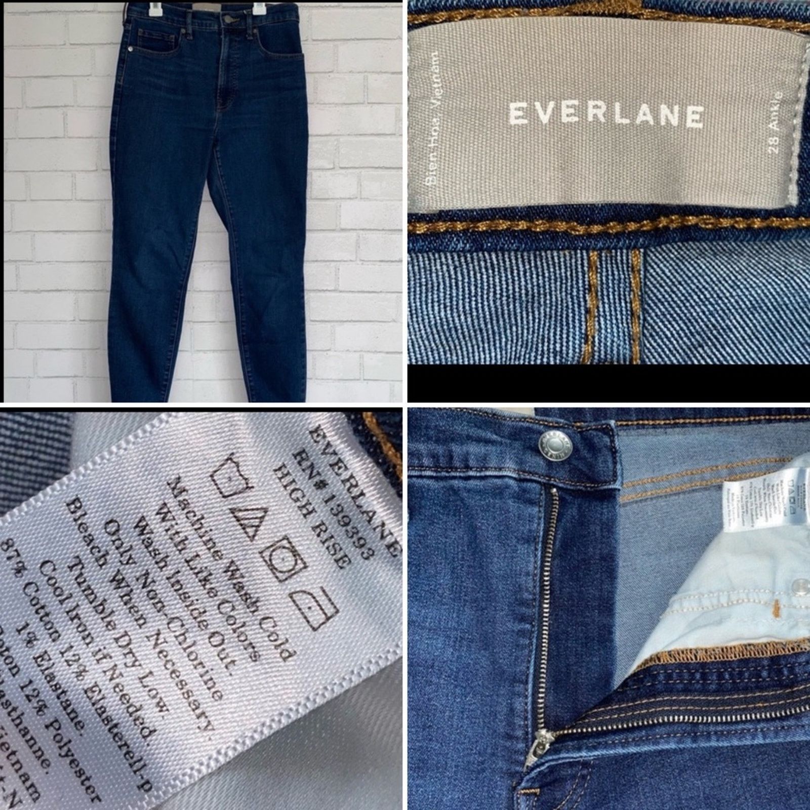 Everlane Everlane 28” High Rise Ankle Dark Blue Jeans EUC Size 28" / US 6 / IT 42 - 2 Thumbnail