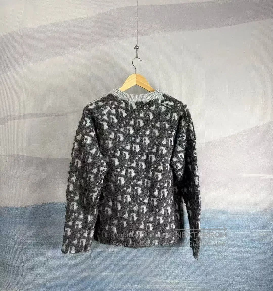 Dior Dior Black and Grey Sleeve Zip All-Over Terry Print Wool S Size L / US 10 / IT 46 - 3 Thumbnail