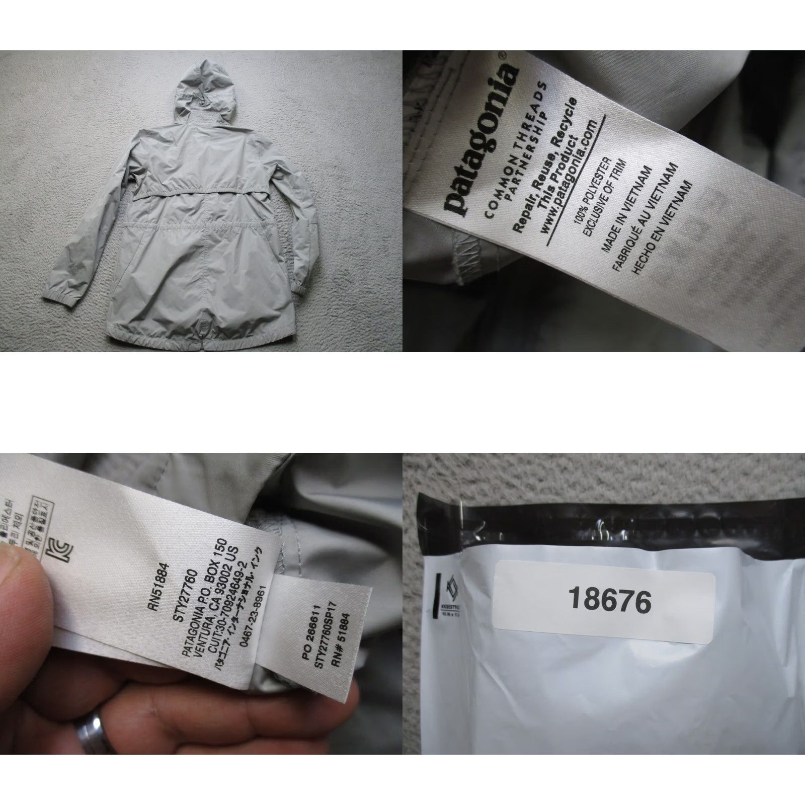 Patagonia Patagonia Jacket Womens XS Gray Meriweather Hoody Windbreaker Waterproof Zip Taped Seams Lightweight Hiking Medium-Length Rain Shell Size XS / US 0-2 / IT 36-38 - 8 Thumbnail