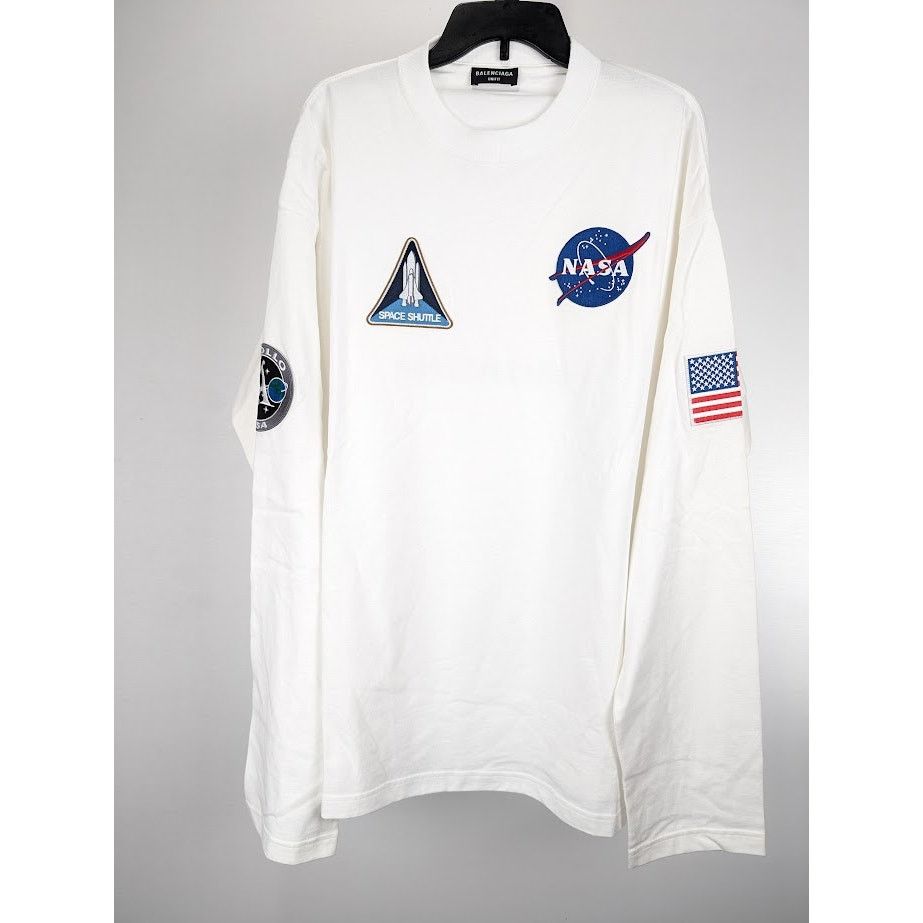 Balenciaga o1rshd1 Long Sleeve T-Shirt in White Size US M / EU 48-50 / 2 - 3 Thumbnail
