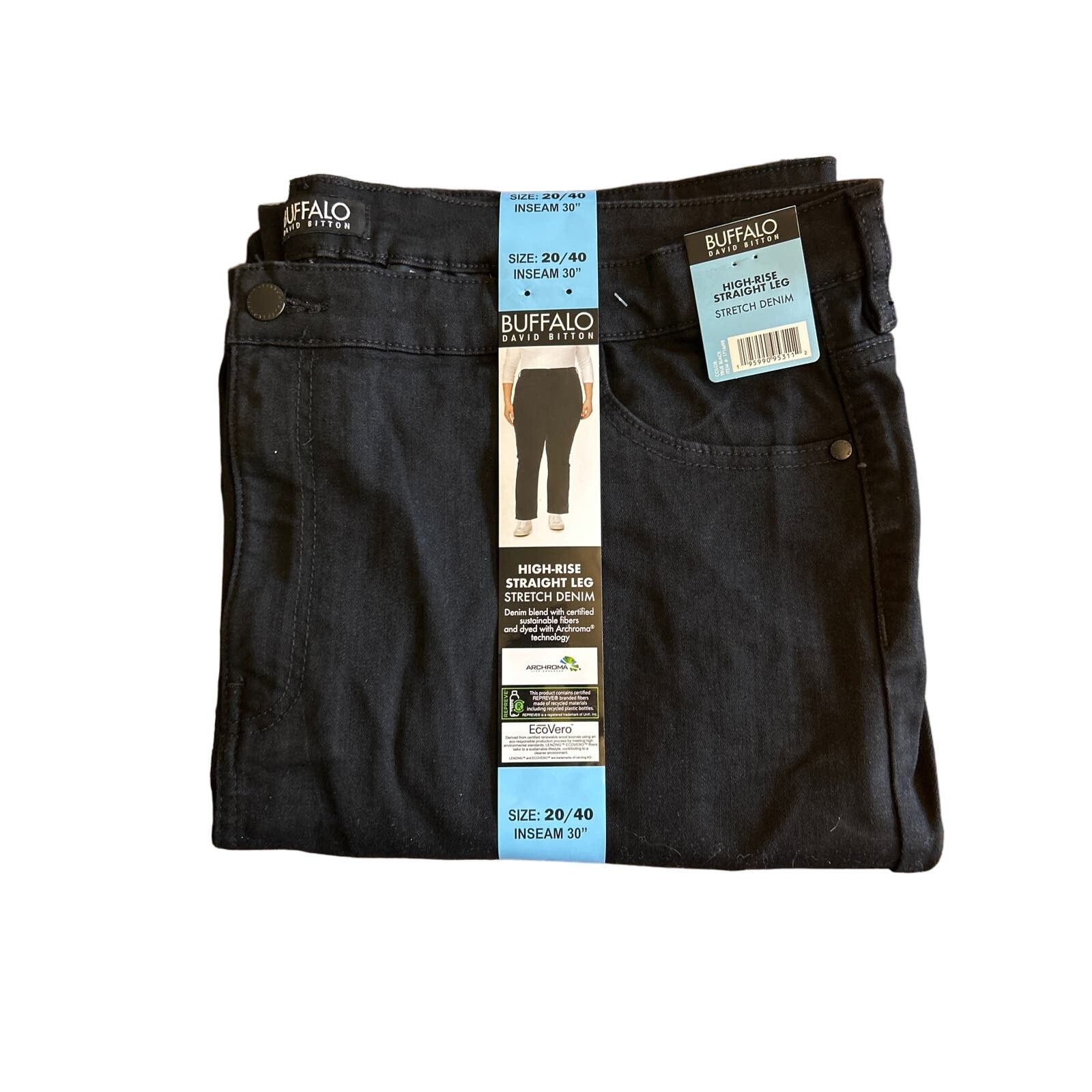 Buffalo David Bitton Buffalo David Bitton Womens Black Stretch Jeans 20 XXL Size 40" / US 18 - 8 Thumbnail