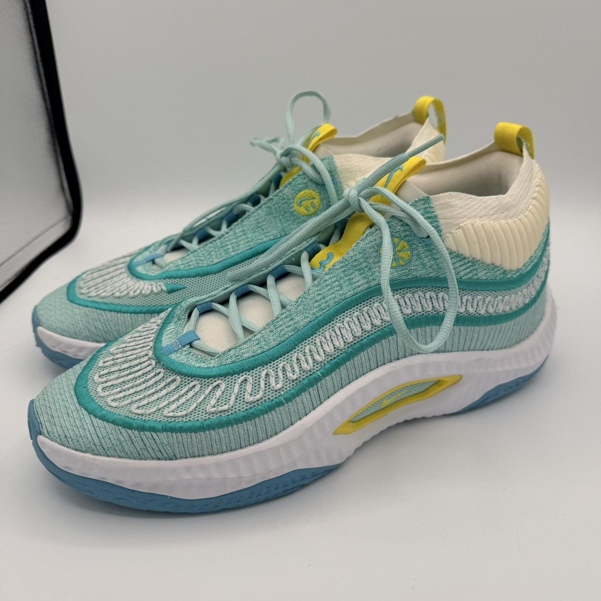 Nike Nike Cosmic Unity Teal Yellow Knit Sneakers US 13 Basketball Size US 13 / EU 46 - 2 Thumbnail