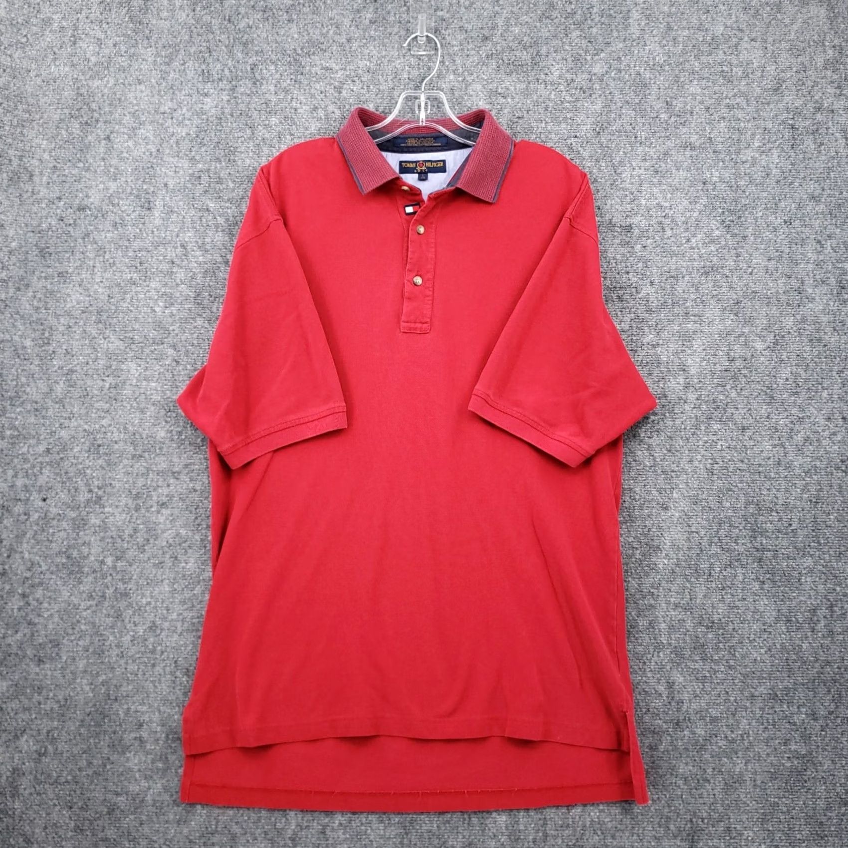 Tommy Hilfiger Tommy Hilfiger Golf Polo Shirt Mens L Red Logo Short Sleeves Performance Polo Shirt Size US L / EU 52-54 / 3 - 2 Thumbnail