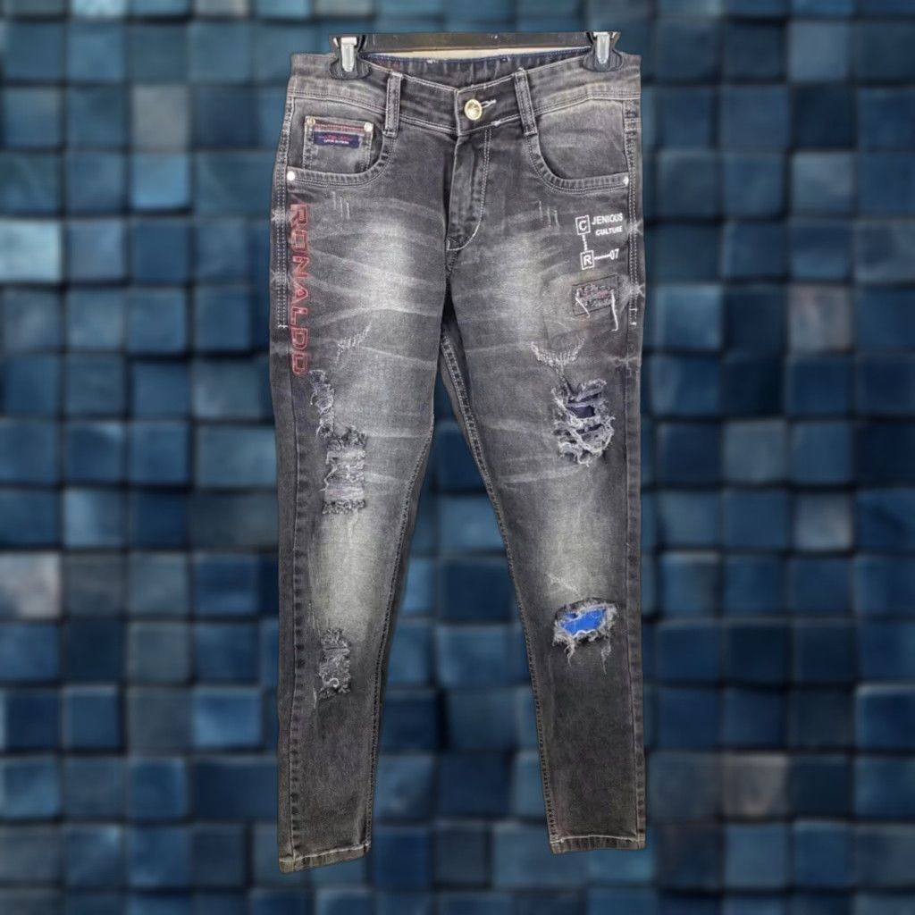 Vintage CR07 Jeans Men Slim Skinny Mid Rise Dark Wash Distressed 30 30in Gray Cotton Denim Button Zipper 5-Pocket Style Classic N/A Size US 30 / EU 46 - 1 Thumbnail