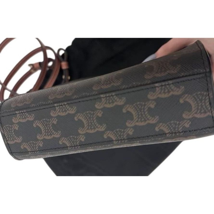 Celine Celine Womens Mini Vertical Cabas Bag With Triomphe Canvas & Size ONE SIZE - 12 Thumbnail