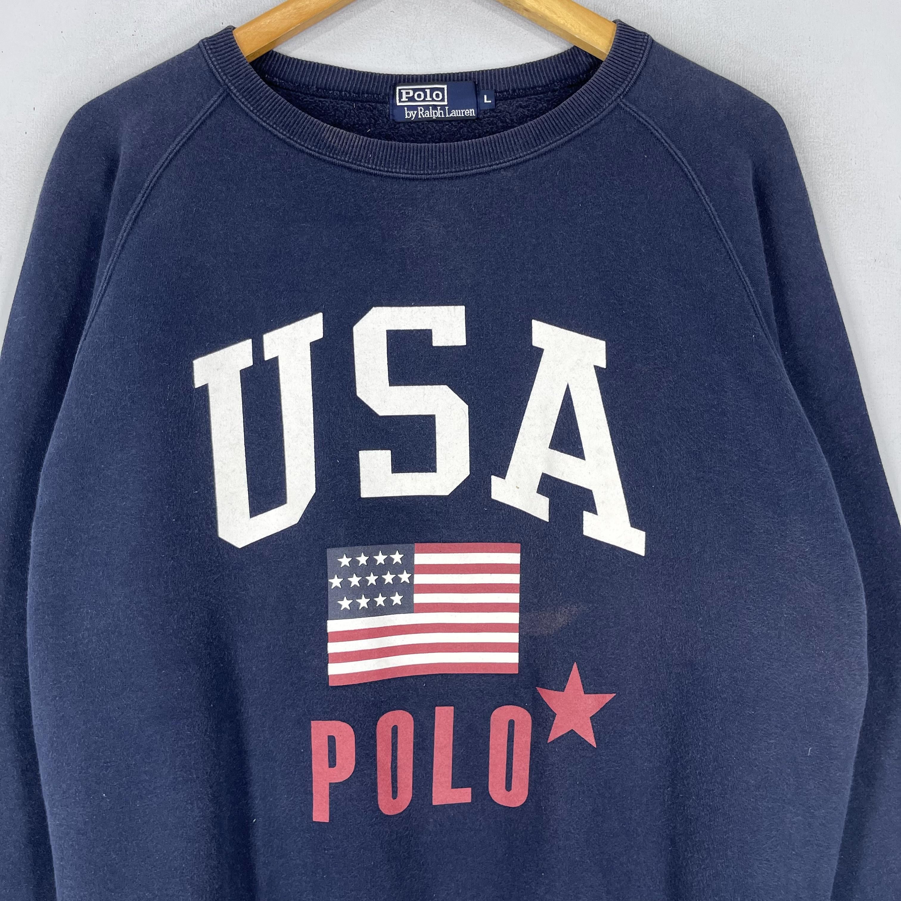Polo Ralph Lauren Vintage POLO RALPH LAUREN American Flag Printed Sweatshirt Size US M / EU 48-50 / 2 - 2 Thumbnail