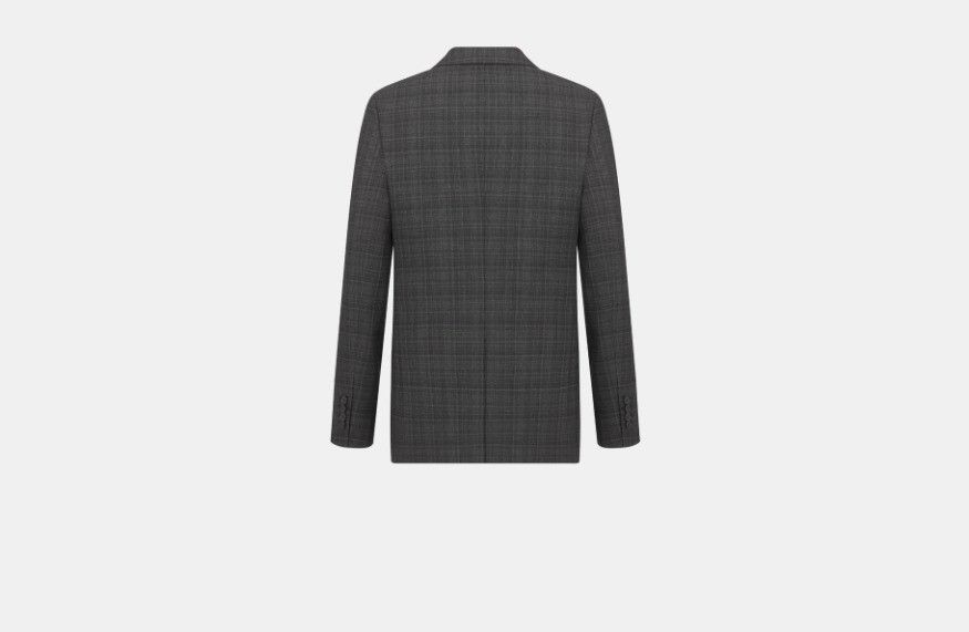 Dior o1w1db10824 Checked Wool Blazer in Grey Size M / US 6-8 / IT 42-44 - 2 Thumbnail