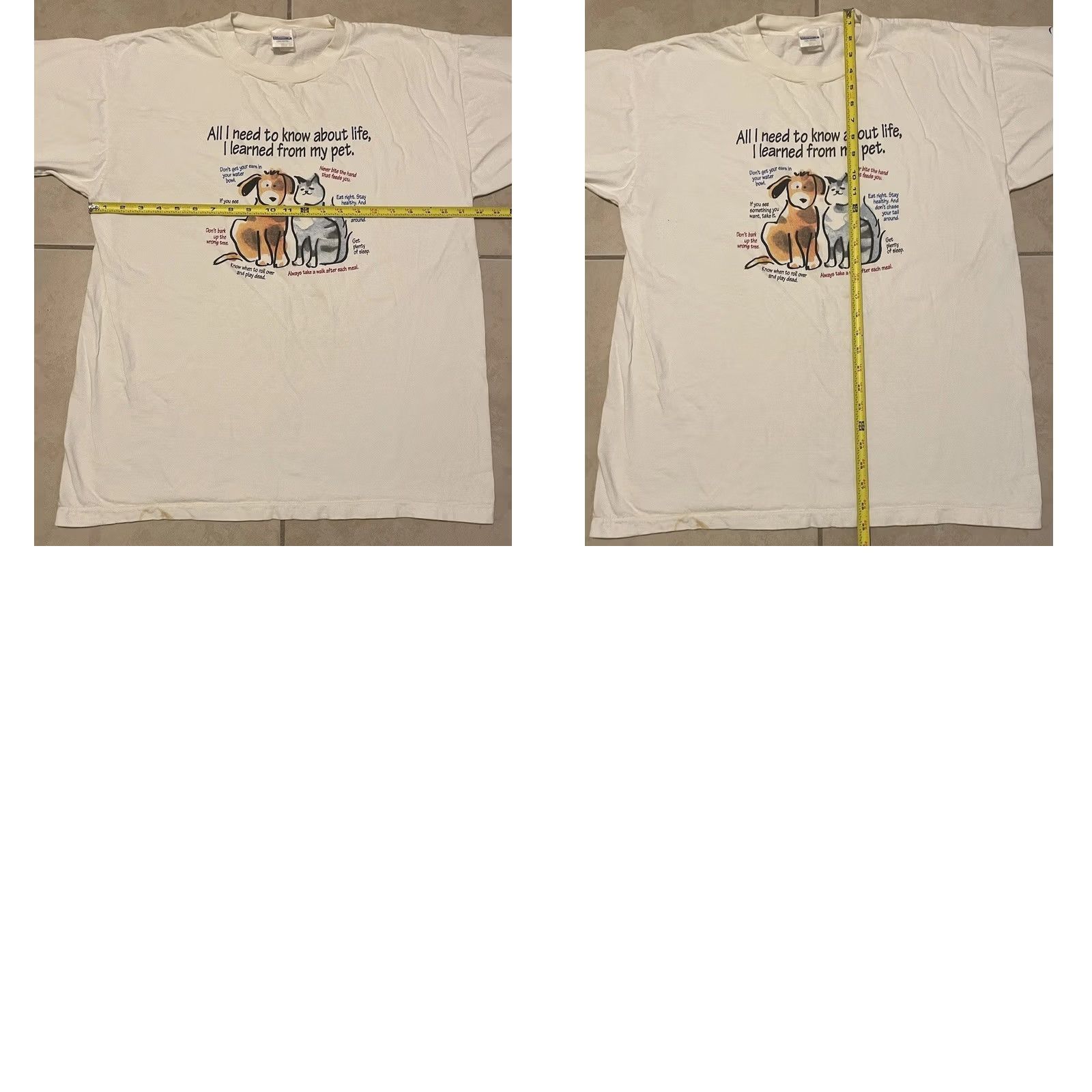 Vintage VINTAGE 90s Petsmart I Learned Everything From My Pets Faded Shirt XL White Dog Cat Funny T-Shirt Mens Size US XL / EU 56 / 4 - 9 Thumbnail