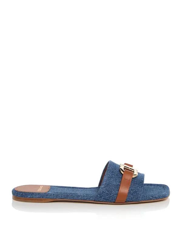 Salvatore Ferragamo o1s1rm0526 Leah Gancini Slides in Blue Size US 8 / IT 38 - 1 Thumbnail