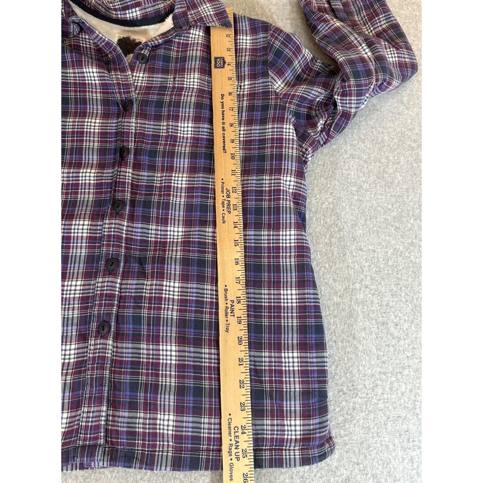 Vintage L.L. Bean Flannel Shirt Womens M Plaid Button-Up Shacket Jacket Top Fleece Lined Casual Fall Winter Violet Purple Size M / US 6-8 / IT 42-44 - 5 Thumbnail