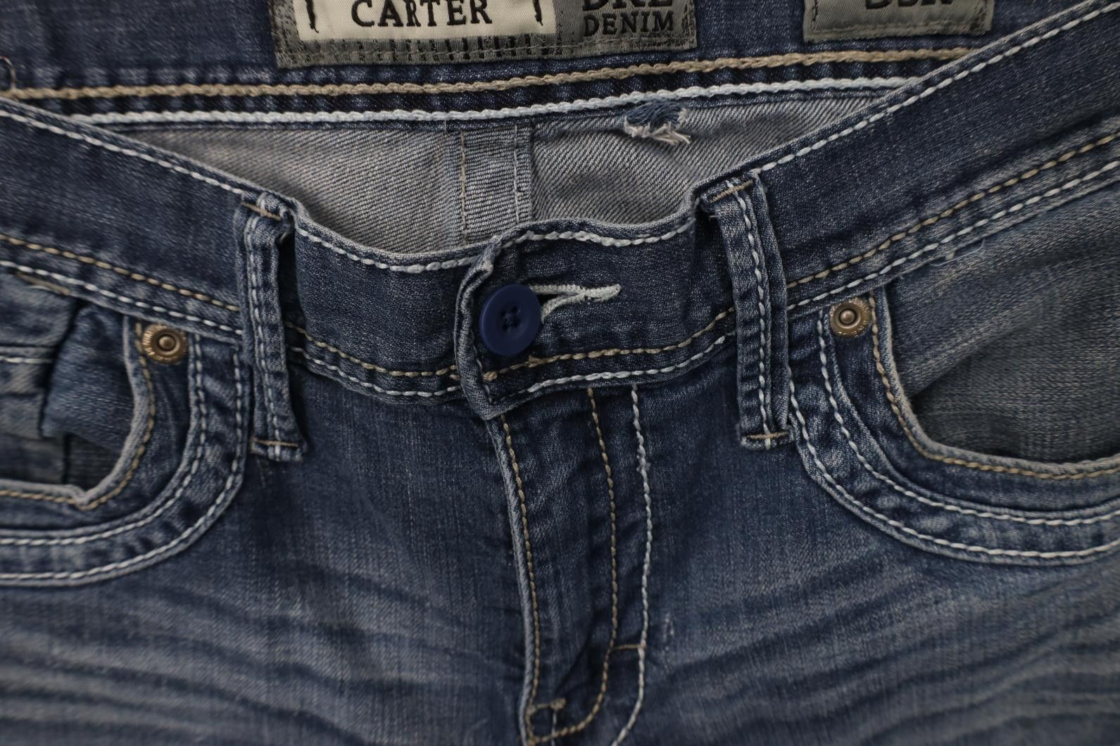 Vintage Buckle BKE Thick Stitch Stretch Carter Bootcut Jeans Blue Size US 33 - 7 Thumbnail