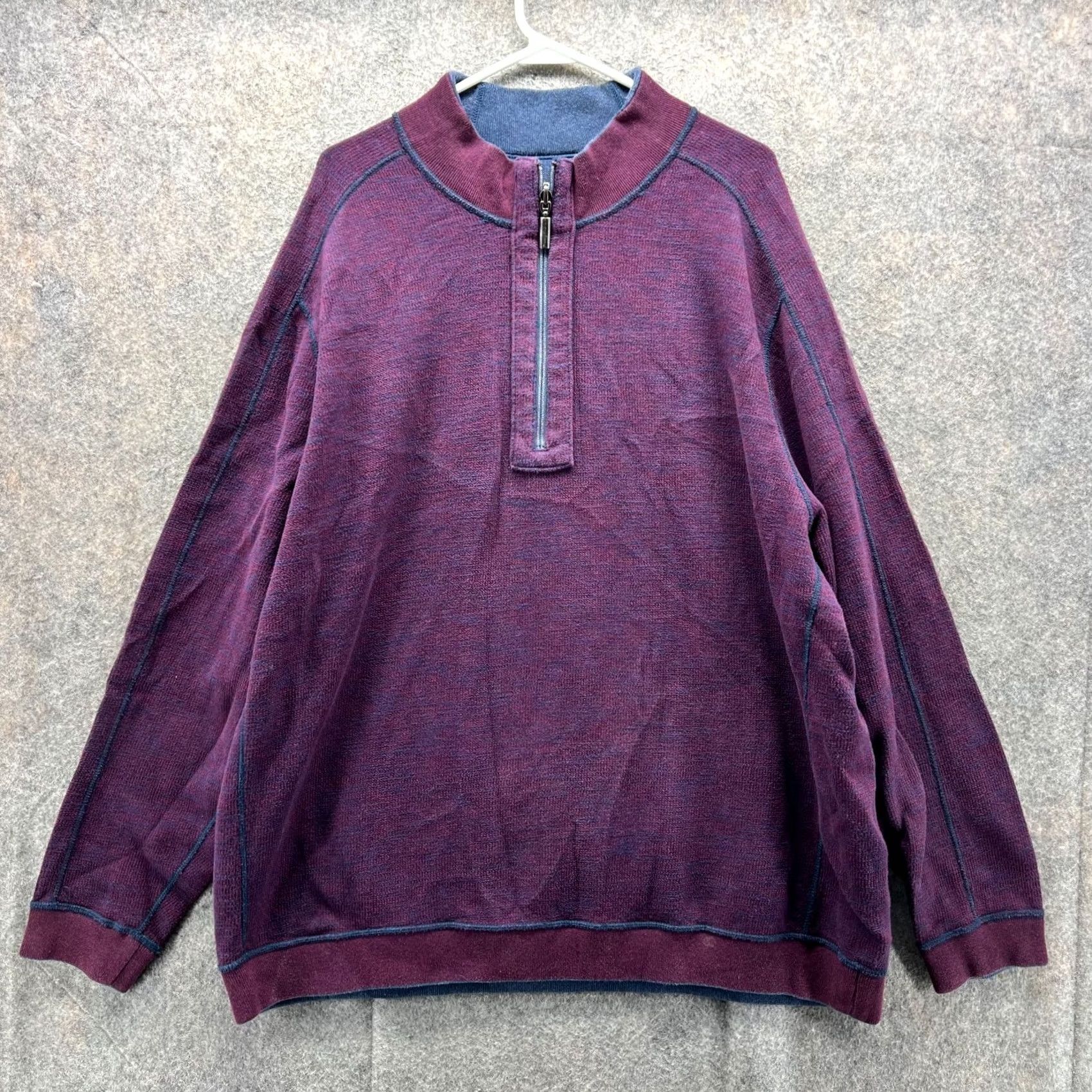 Tommy Bahama VINTAGE Tommy Bahama Sweater Mens 2XL Blue Purple Reversible Pullover Fleece Size US XXL / EU 58 / 5 - 2 Thumbnail