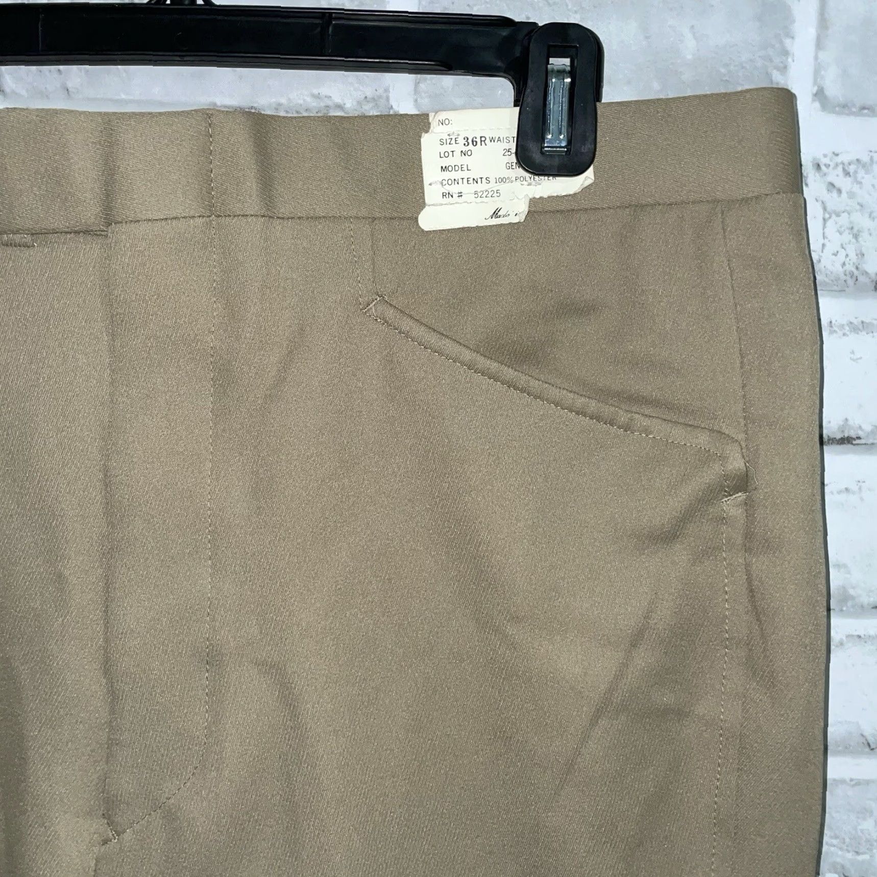 Vintage VTG NWT Ban-Rol Beige Rockabilly Polyester Pants Mens Size 36R Unhemmed Size US 36 / EU 52 - 2 Thumbnail