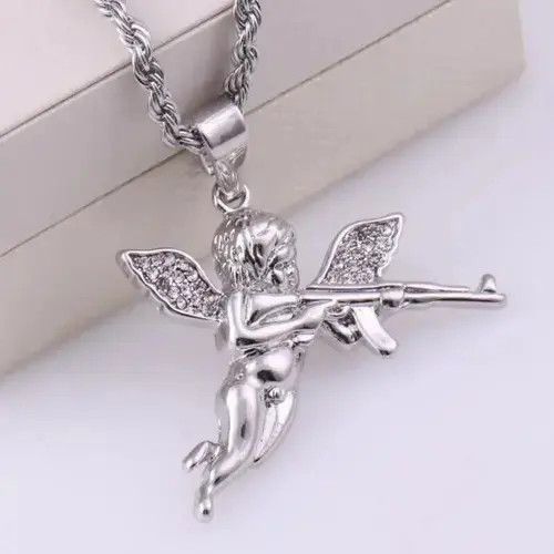 Jewelry zircon cherub pendant necklace Size ONE SIZE - 2 Thumbnail