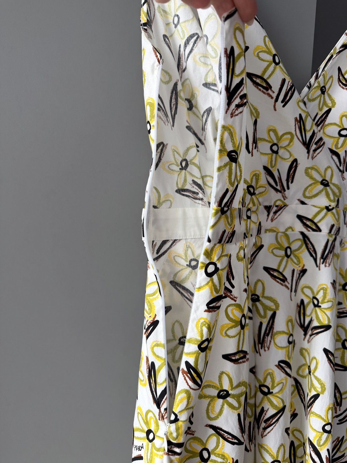 Prada Prada Floral Print Cotton Midi Dress Size S / US 4 / IT 40 - 5 Thumbnail