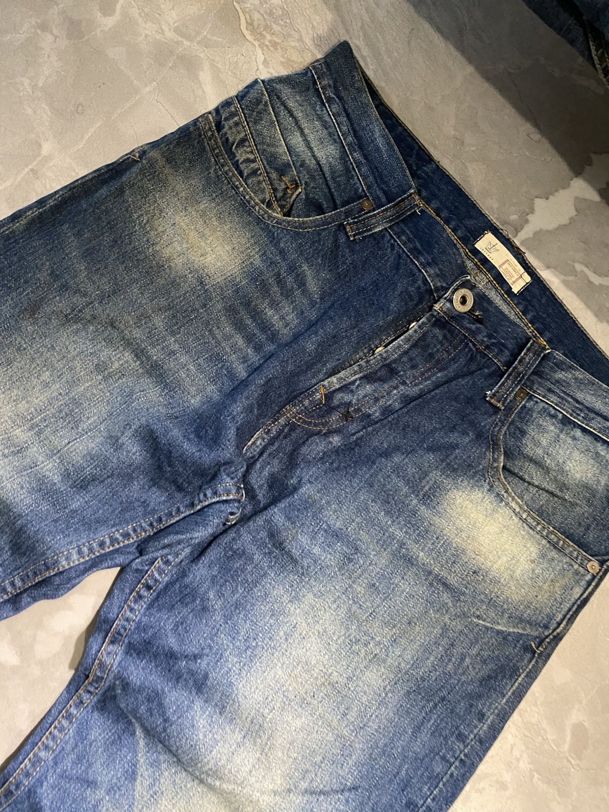 Vintage Flare Fit Denim Heavy Wash Distressed Underground Vibe Size US 34 / EU 50 - 3 Thumbnail