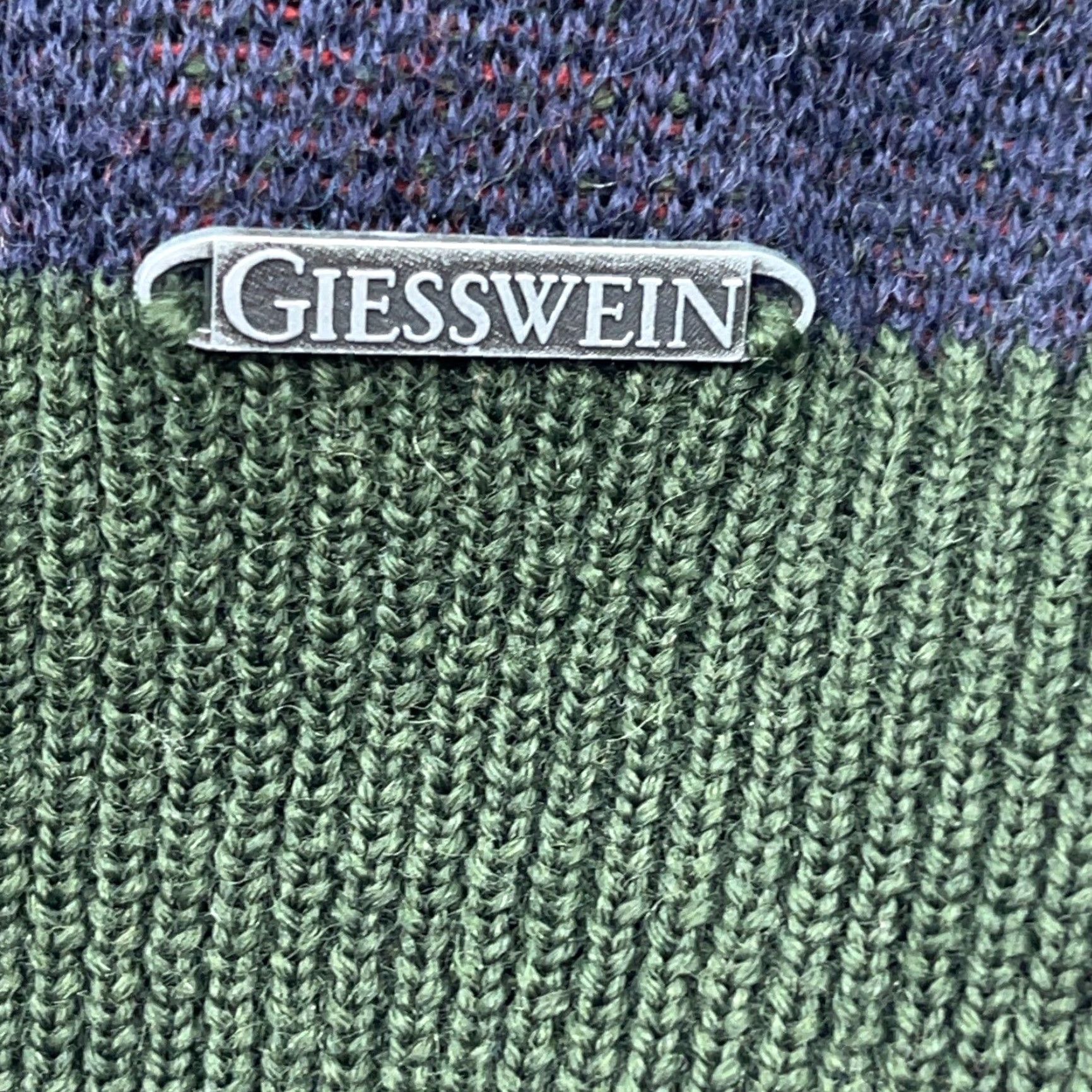 Vintage Giesswein Wool Cardigan Sweater Medium Green Blue Geometric Knit Mens Size US M / EU 48-50 / 2 - 7 Thumbnail