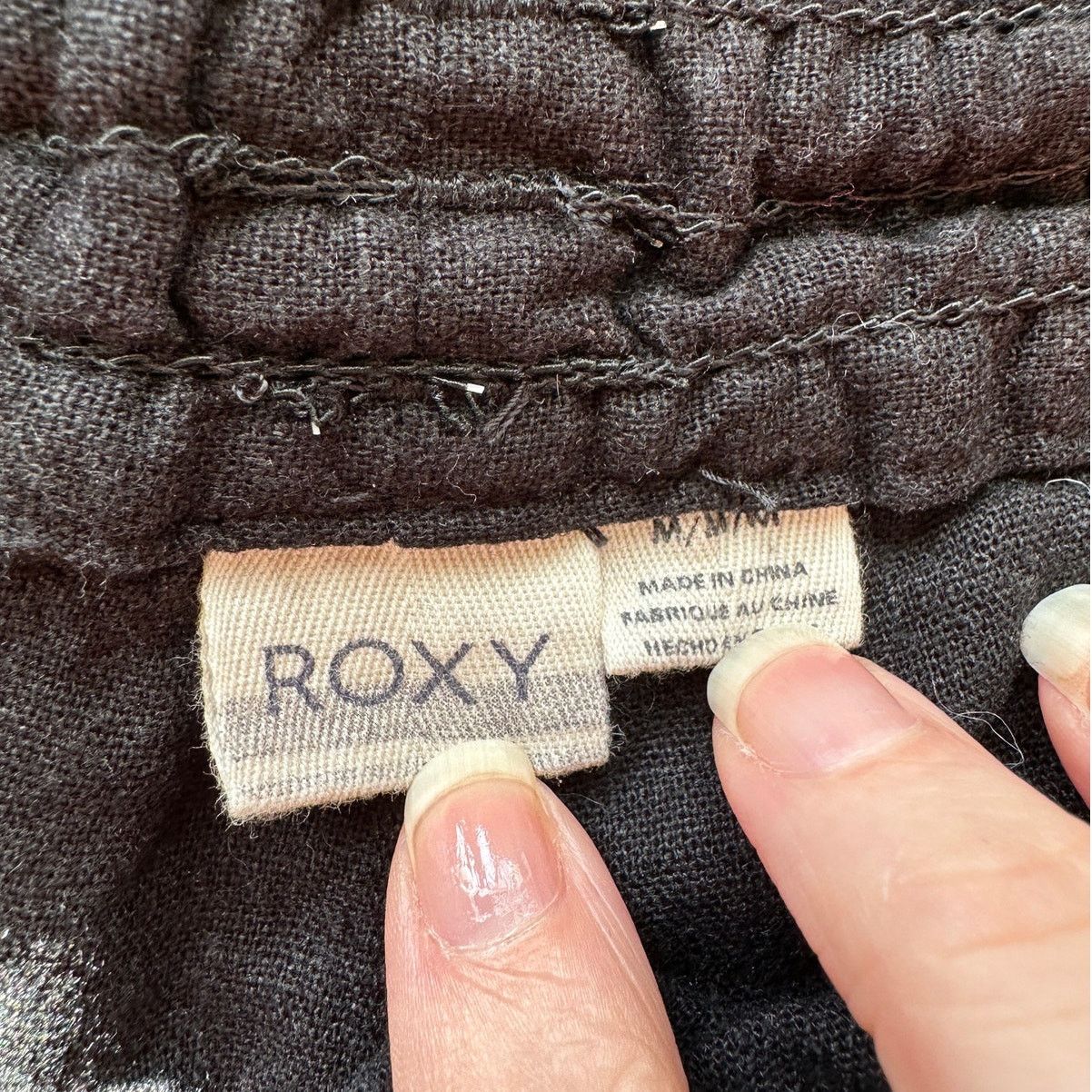 Other Roxy Oceanside Black Linen Elasticized Rope Tie Shorts M Size 28" / US 6 / IT 42 - 8 Thumbnail