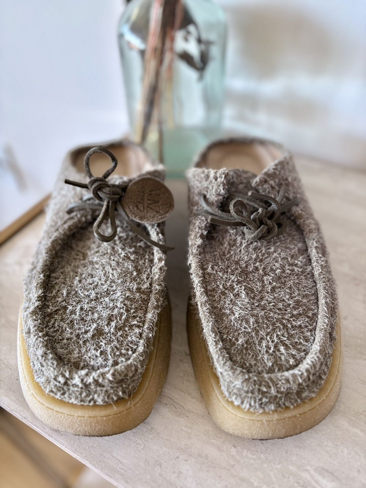 Clarks Zara x Clark Wallabee. Suede Mulles. | Grailed