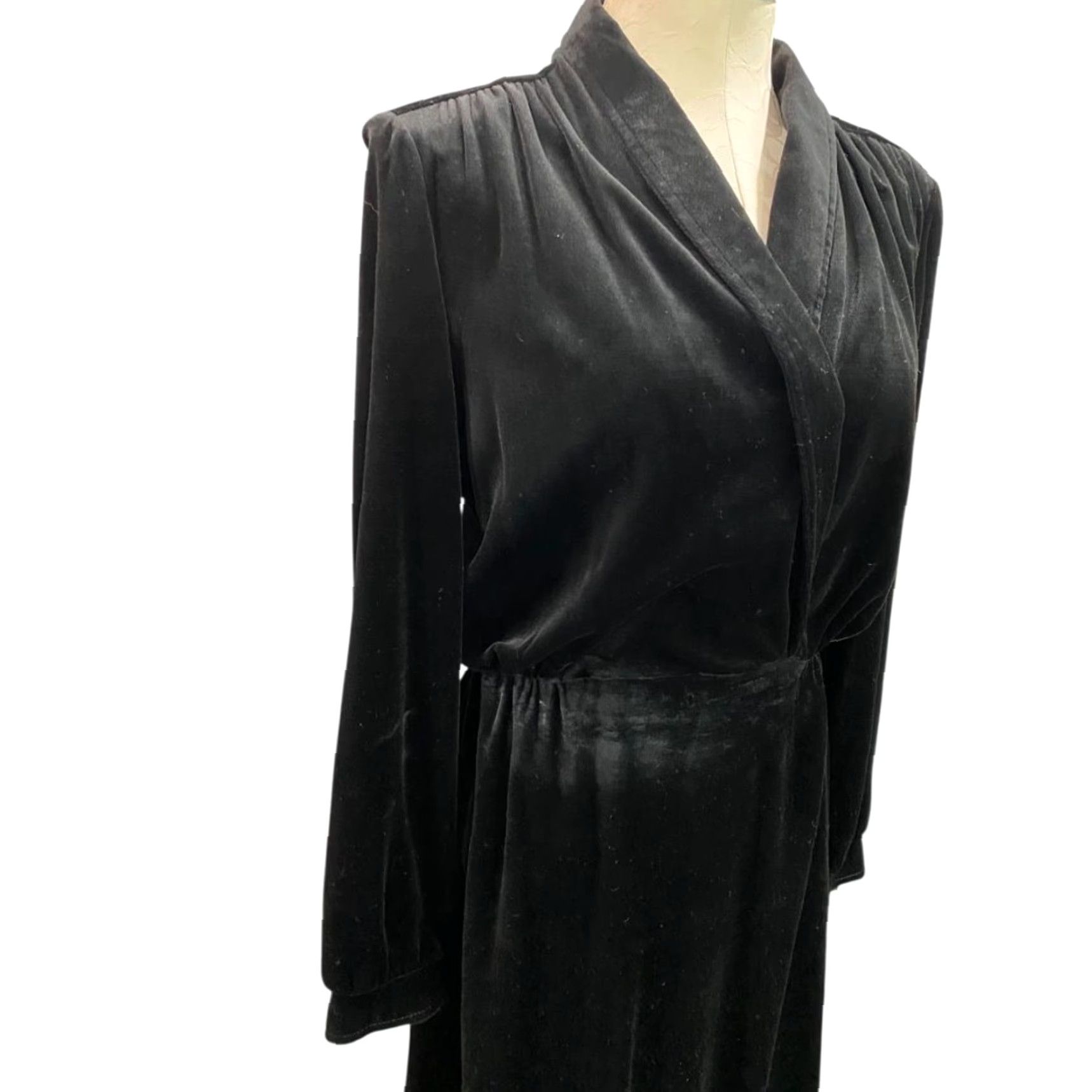 Buttero VINTAGE Butte Black Velour Dress Wrap Dress Bodice Size 12 Women Long Knots? Size XL / US 12-14 / IT 48-50 - 4 Thumbnail