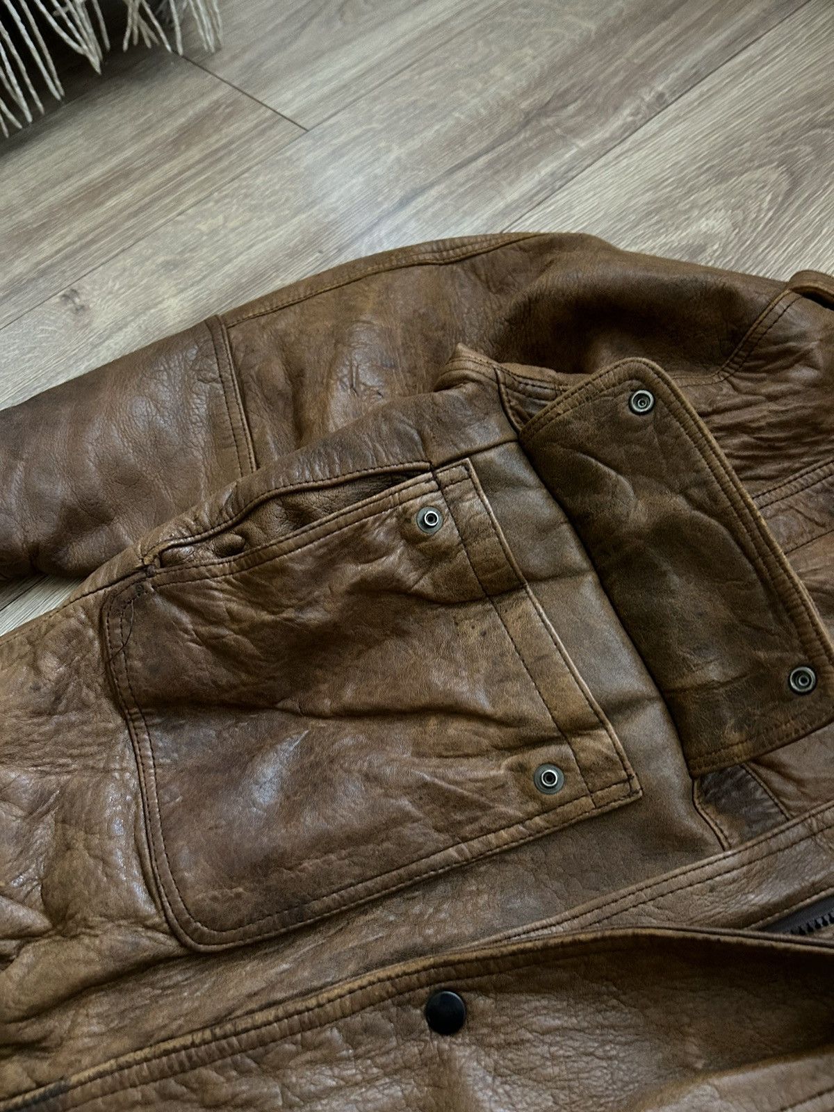 Vintage Vintage Real Leather bombers jacket mens y2k oversized Size US XL / EU 56 / 4 - 5 Thumbnail