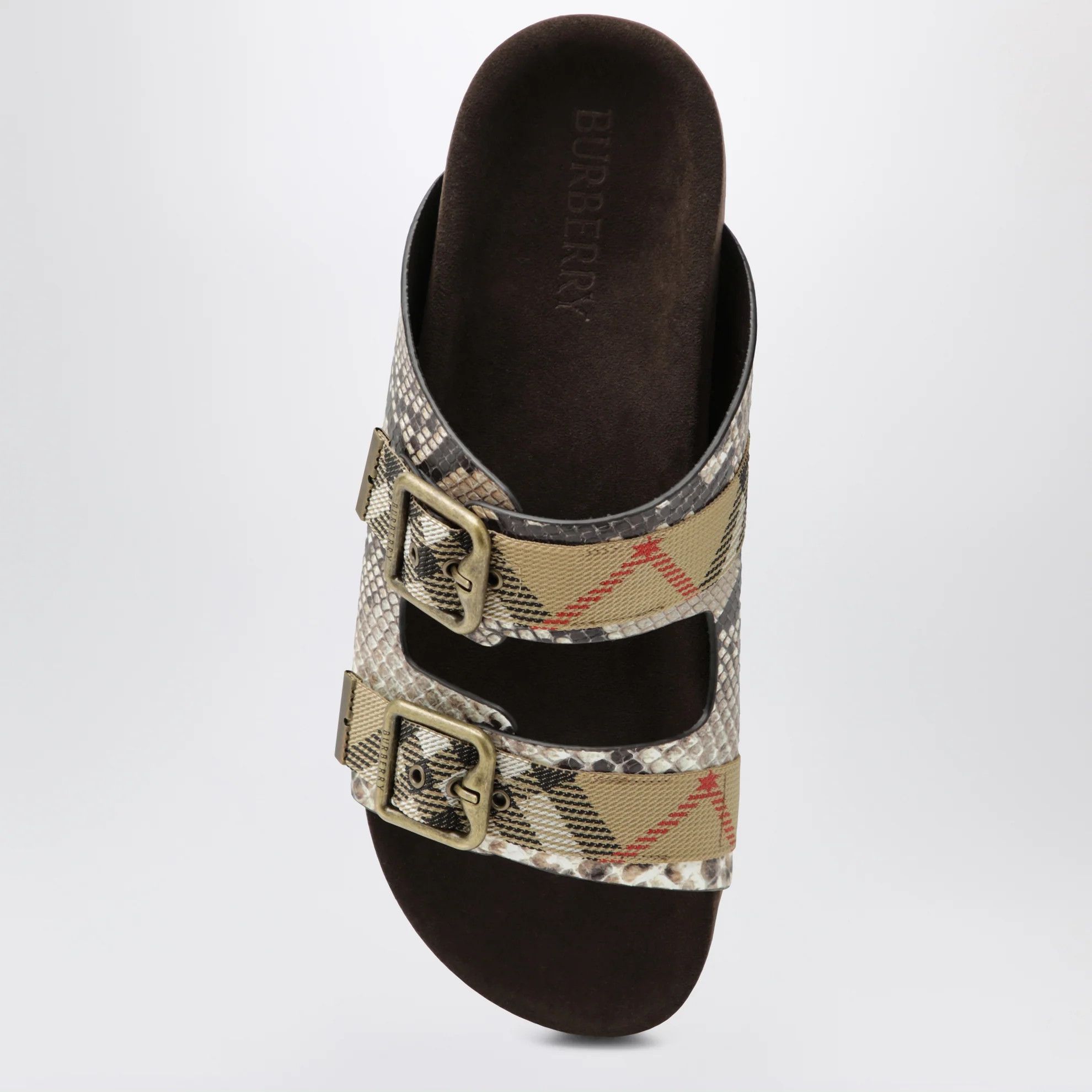 Burberry o1d2blof0426 Leather Print Sandals Slippers in Multicolor Size US 10 / IT 40 - 3 Thumbnail