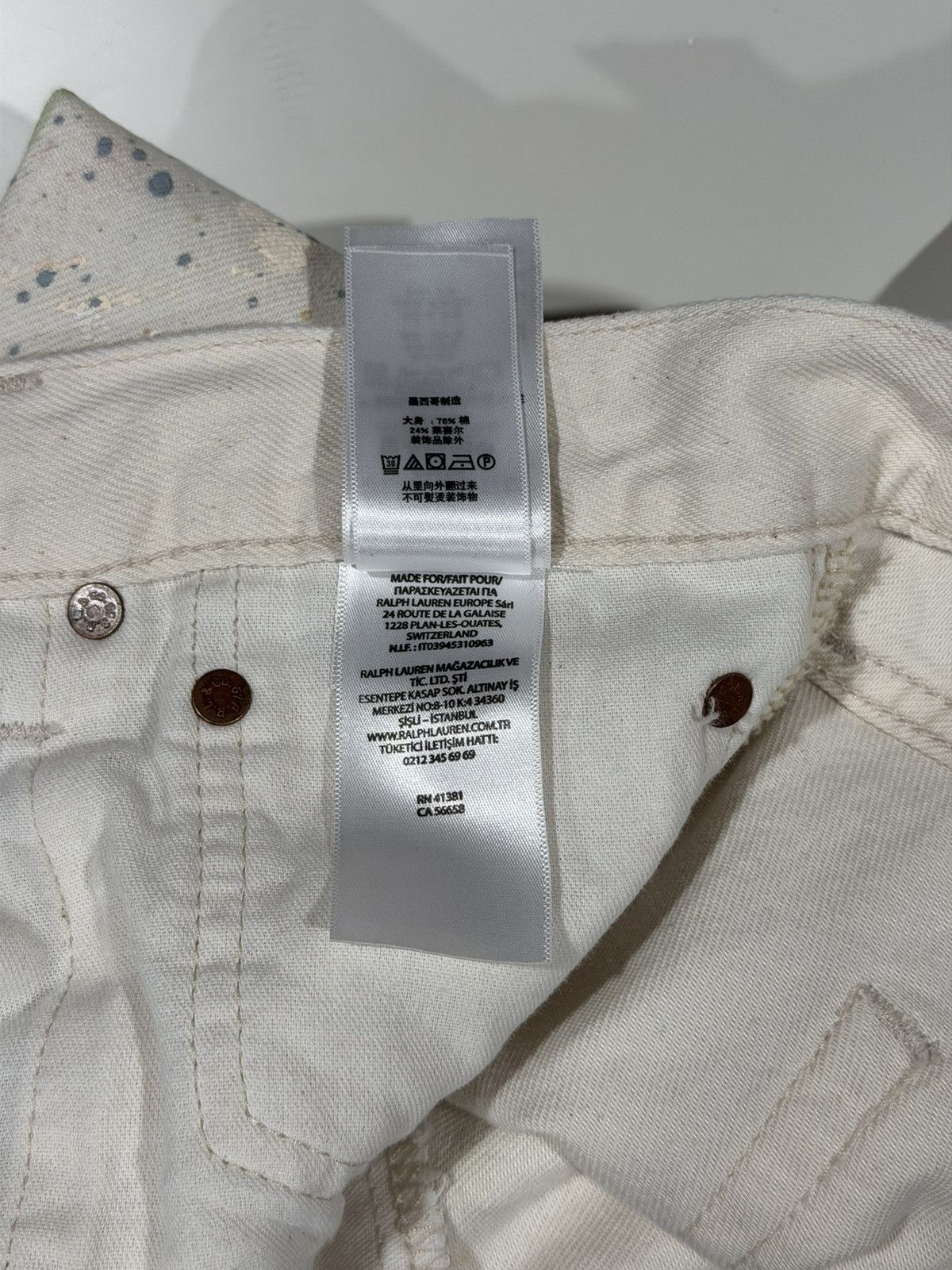 Polo Ralph Lauren 2010s Vintage Polo Ralph Lauren Paint Splatter Denim Jeans Size US 41 - 17 Thumbnail