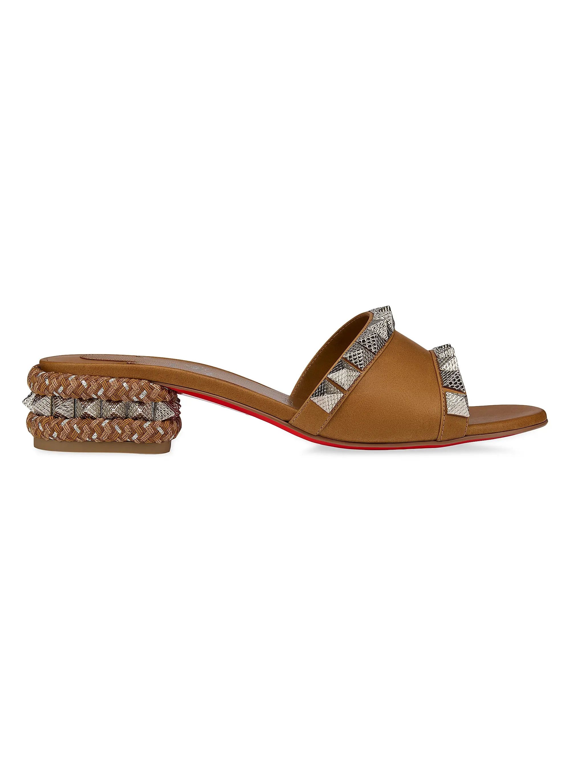 Christian Louboutin os11x0526 Pyramule 30mm Mules in Brown Size US 11 / IT 41 - 1 Preview