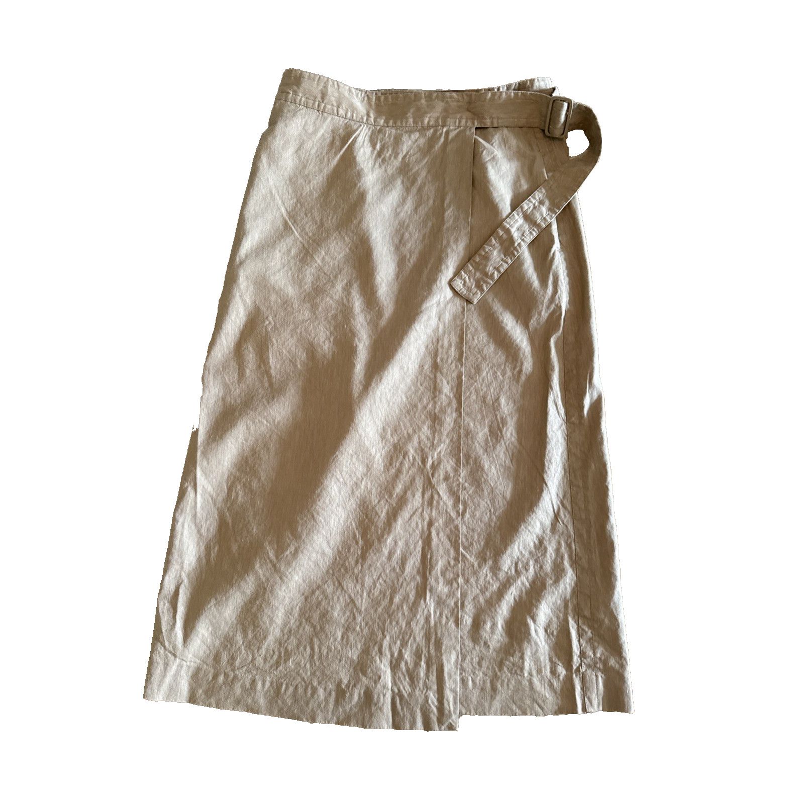 Vince Vince Buckle Khaki linen-blend wrap Midi skirt buckle Size 27" / US 4 / IT 40 - 2 Thumbnail